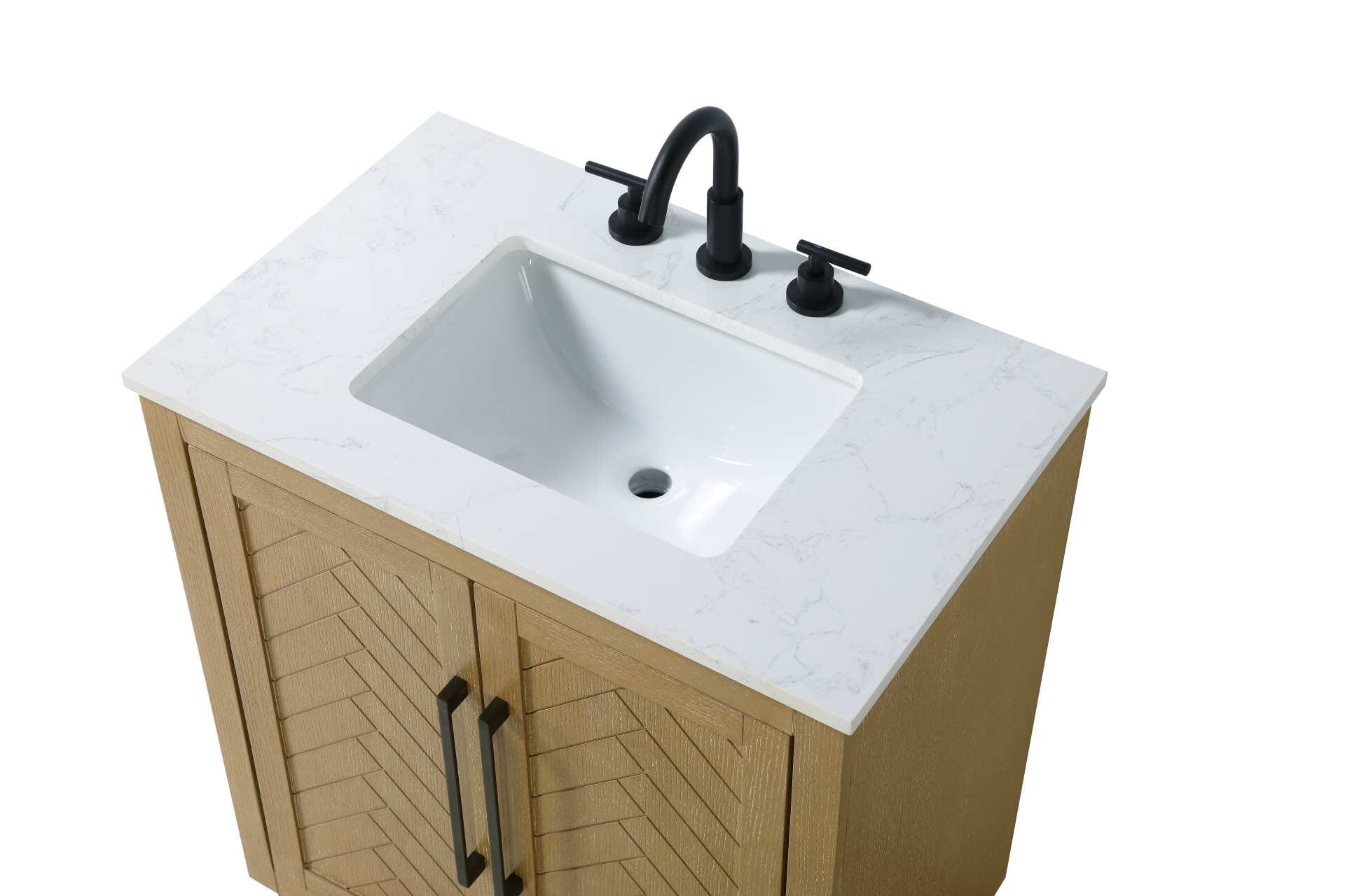 Chase 30" Bathroom Vanity in Linen Oak - Image 4