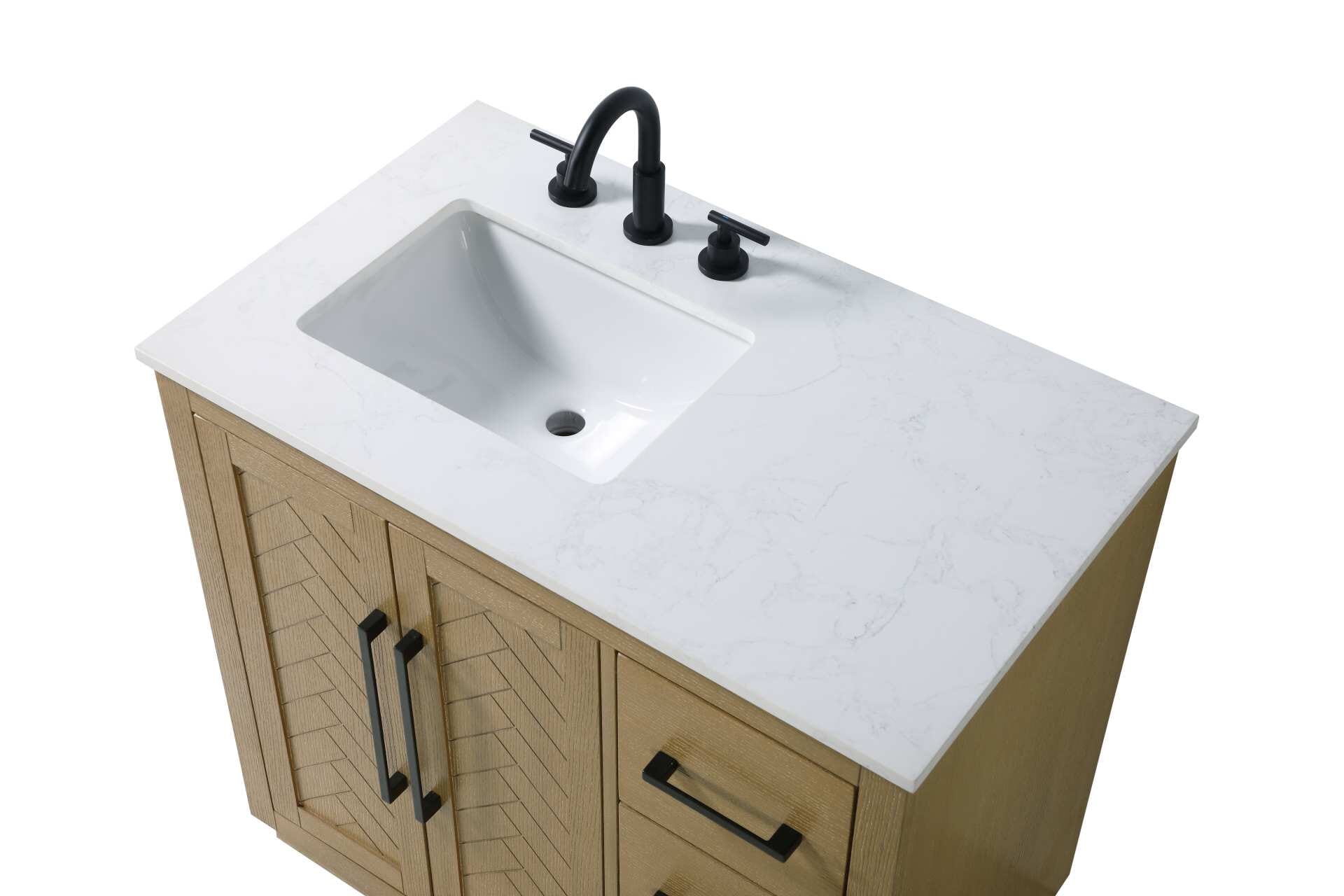 Chase 36" Bathroom Vanity in Linen Oak - Image 4
