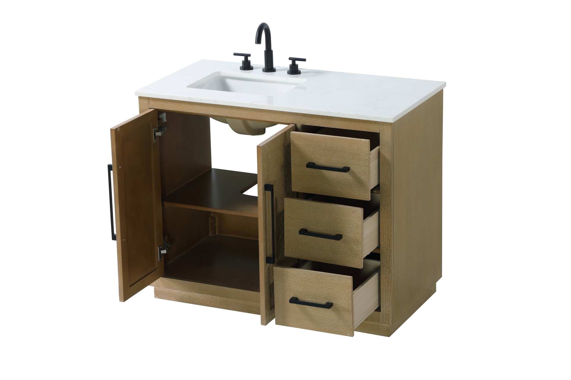 Chase 42" Bathroom Vanity in Linen Oak - Image 3