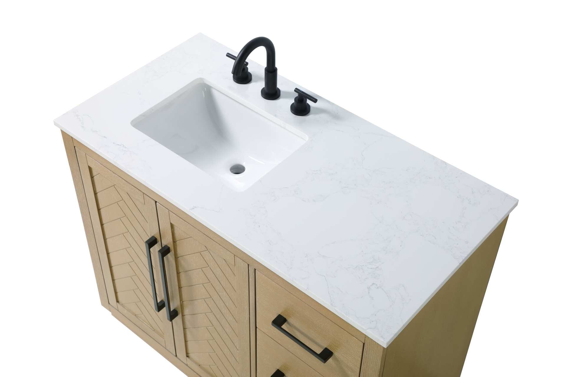Chase 42" Bathroom Vanity in Linen Oak - Image 4