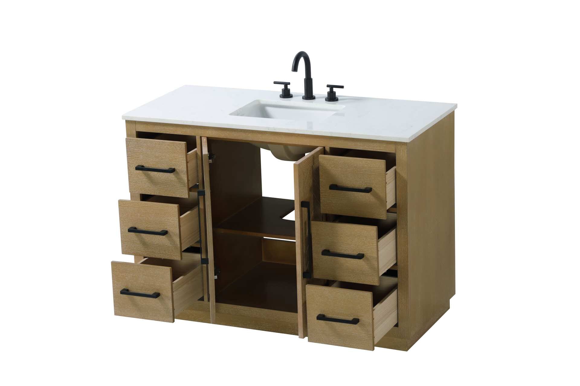 Chase 48" Bathroom Vanity in Linen Oak - Image 3