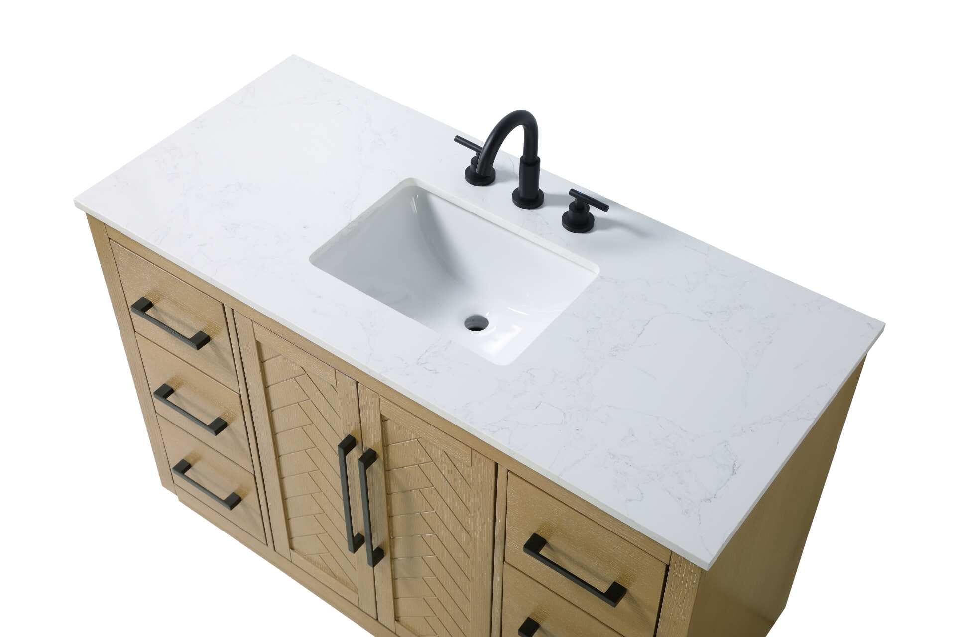 Chase 48" Bathroom Vanity in Linen Oak - Image 4