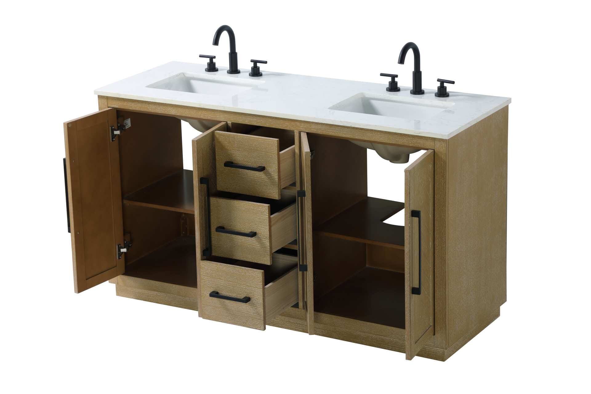 Chase 60" Bathroom Vanity in Linen Oak - Image 3