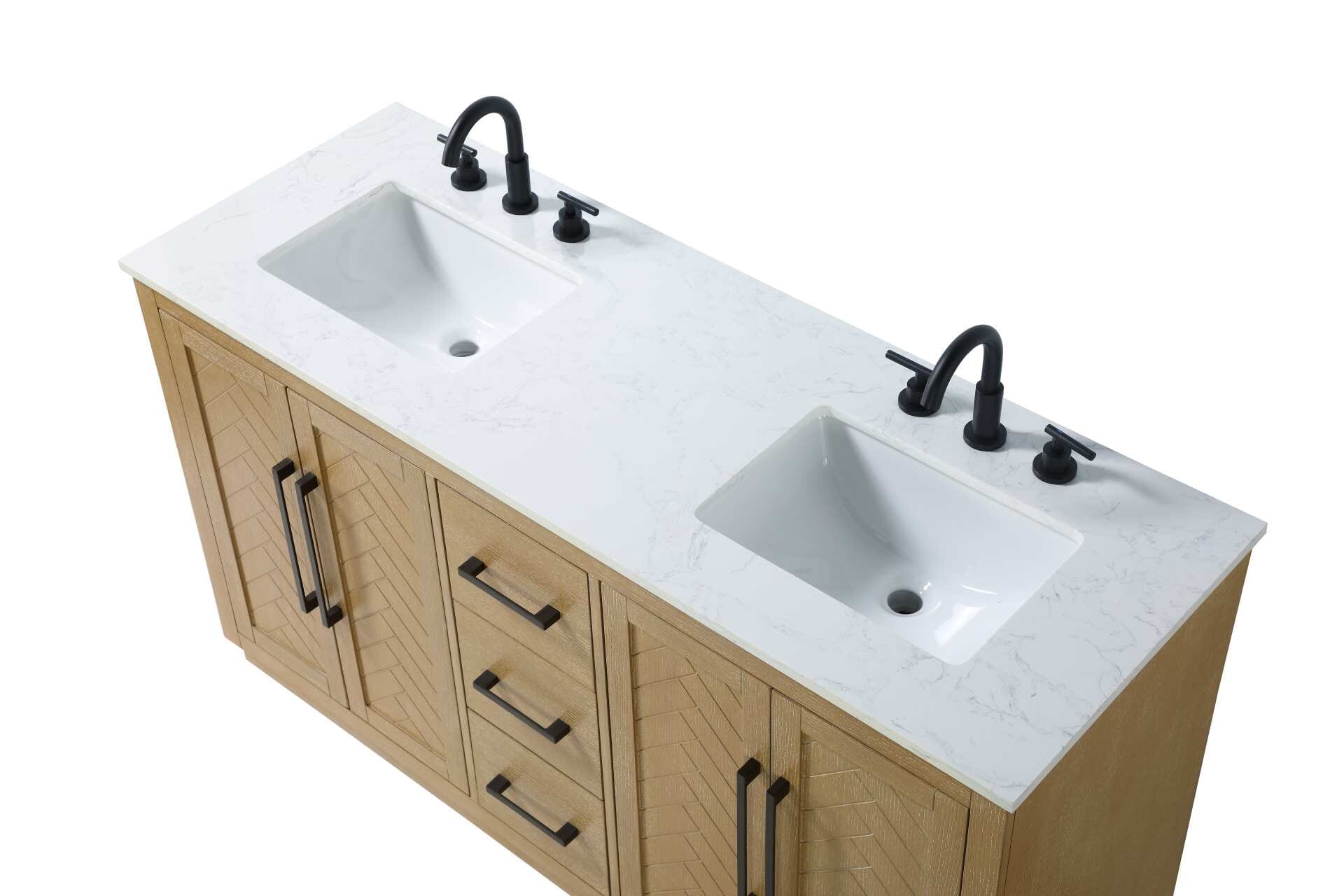 Chase 60" Bathroom Vanity in Linen Oak - Image 4