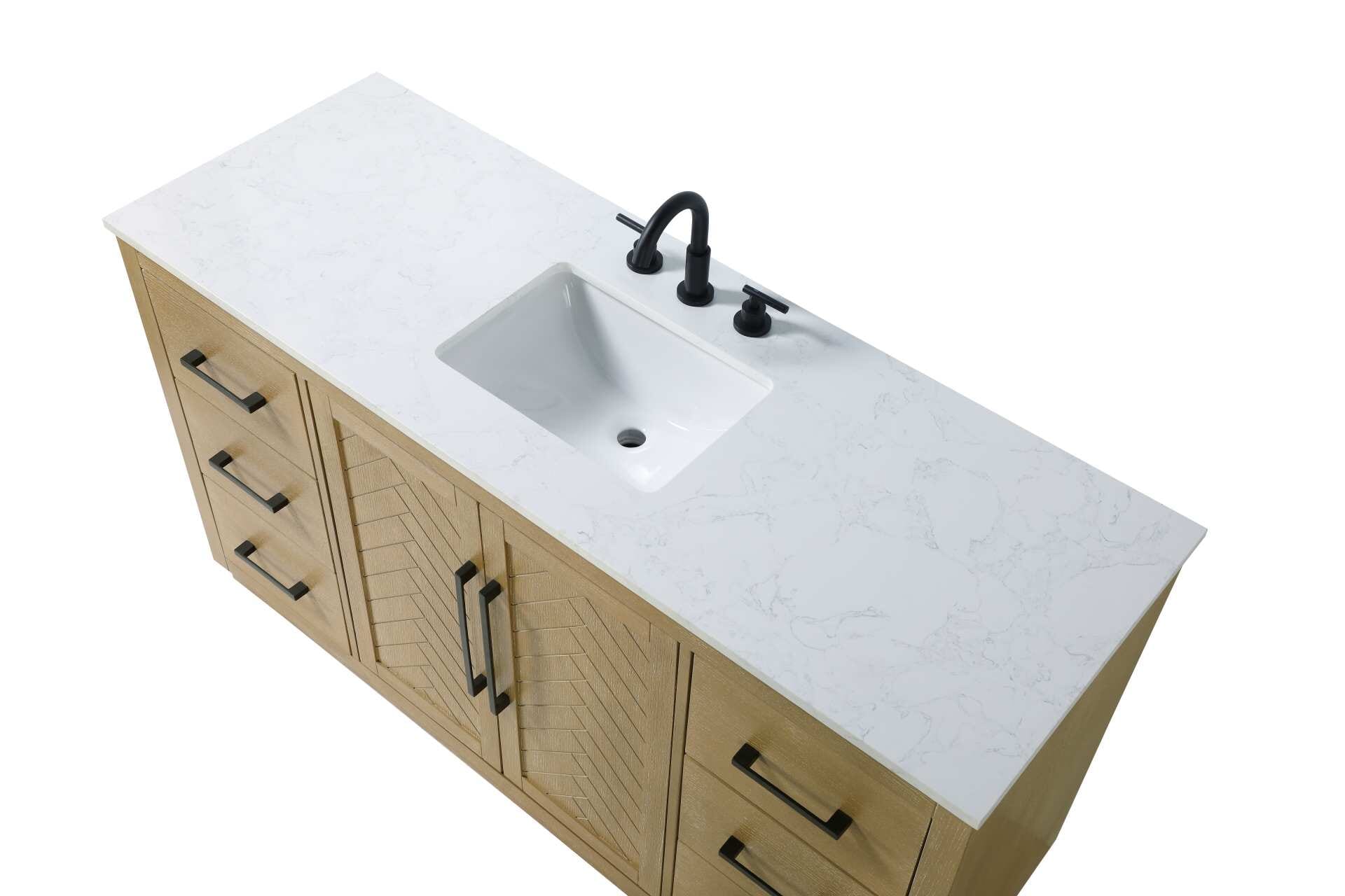 Chase 60" Bathroom Vanity in Linen Oak - Image 4