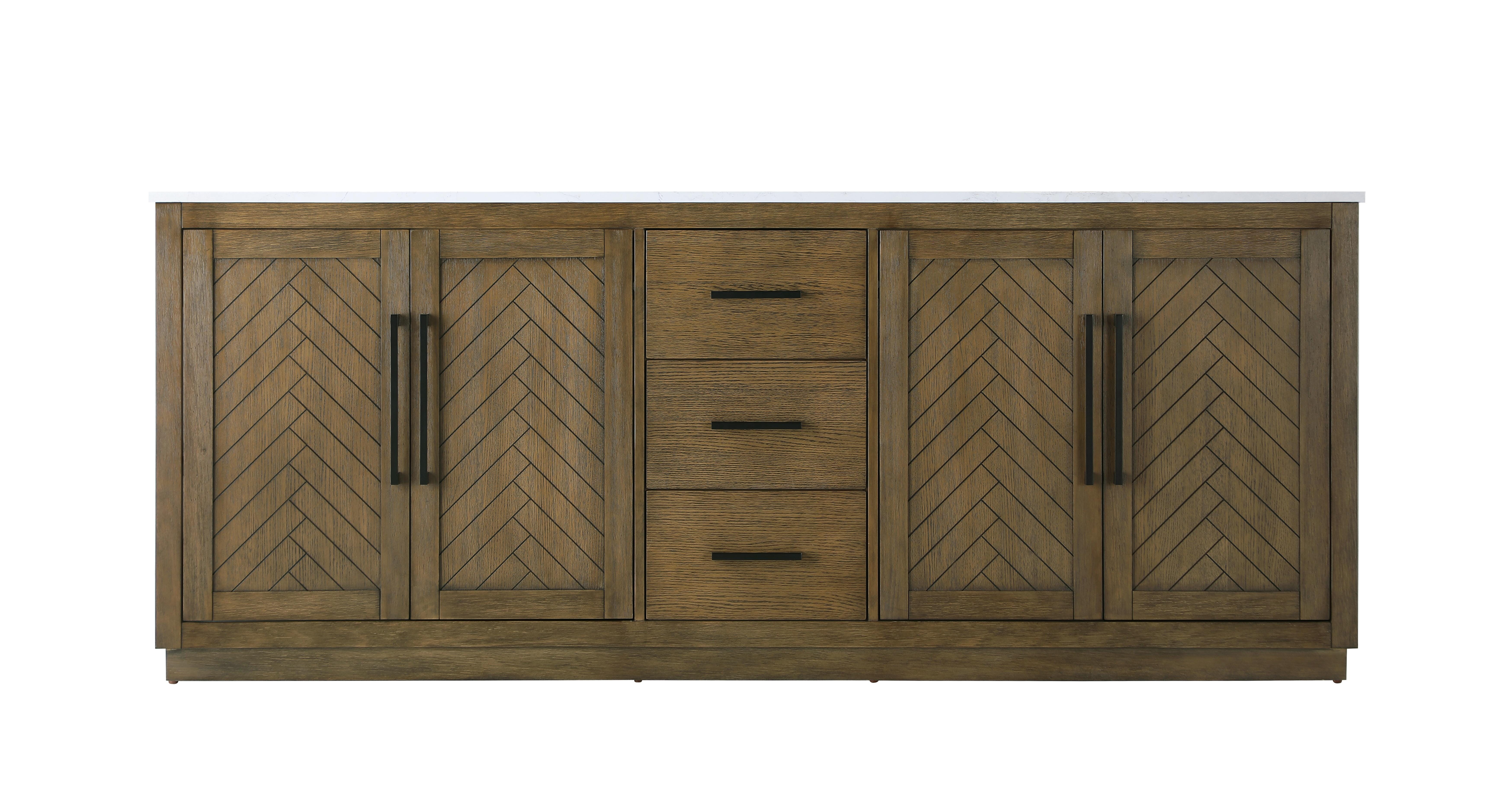 Chase 84" Double Vanity in Hazel Oak - Image 5