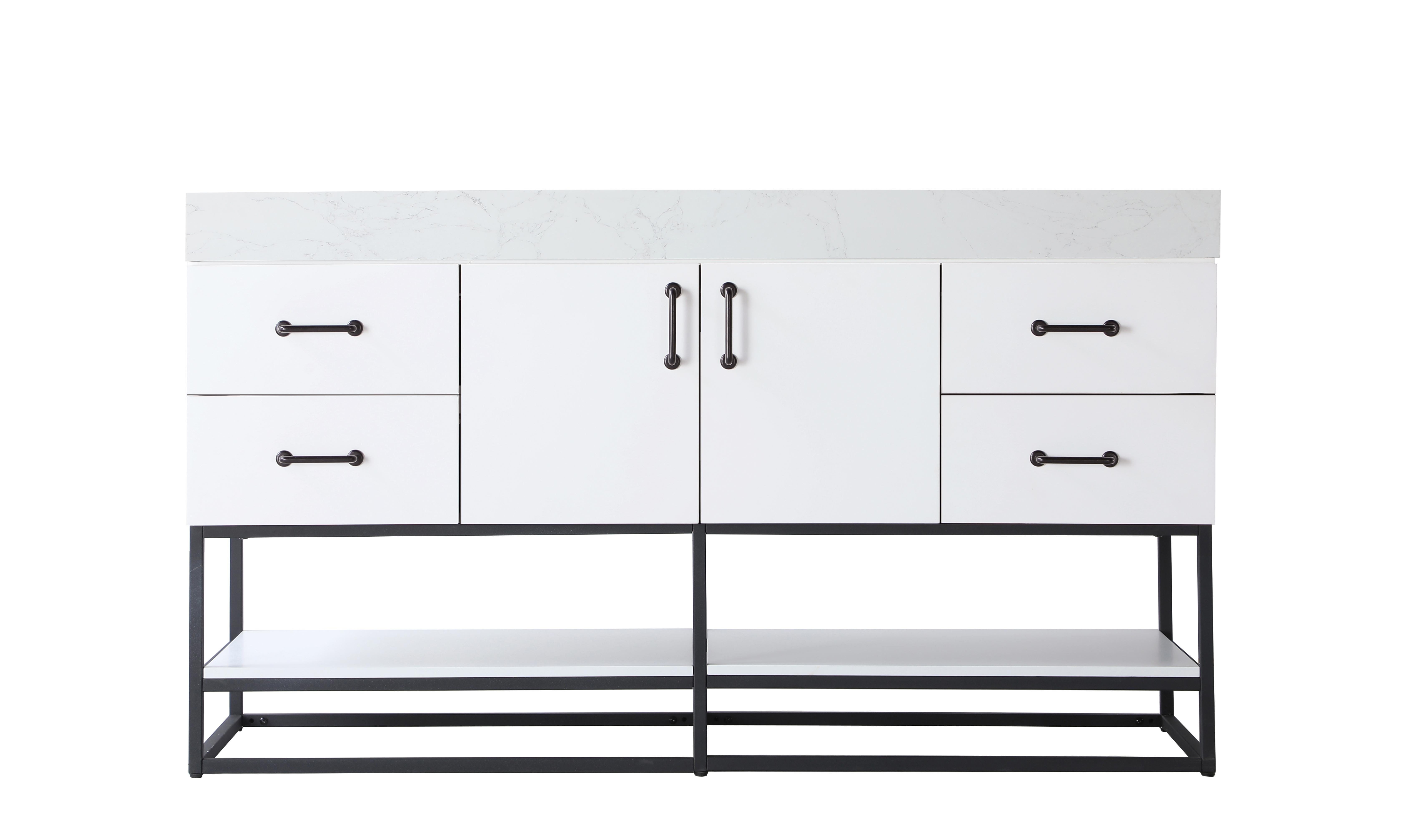 Caroline 60" Bathroom Vanity in White - Image 5