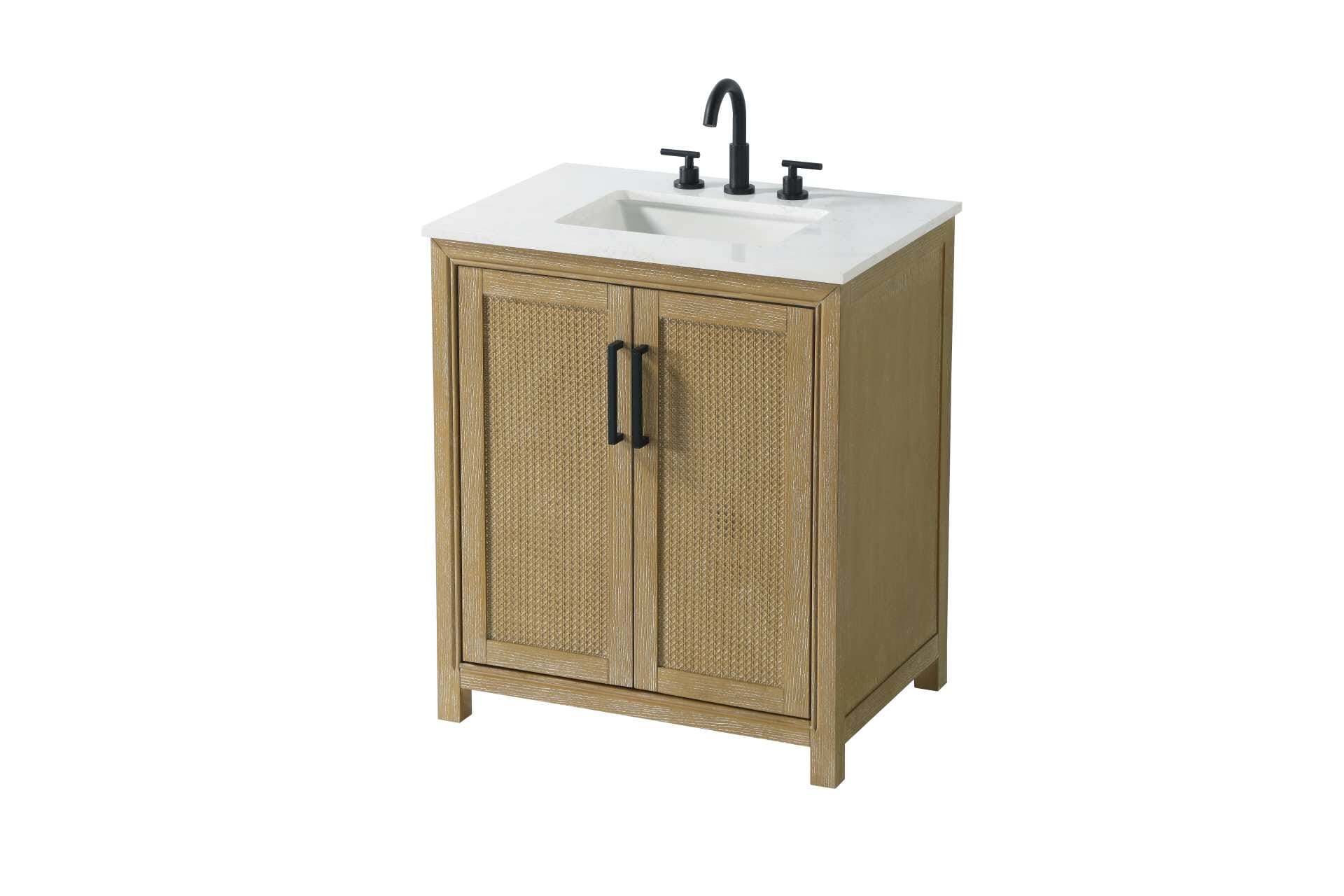 Alina 30" Bathroom Vanity in Linen Oak - Image 2