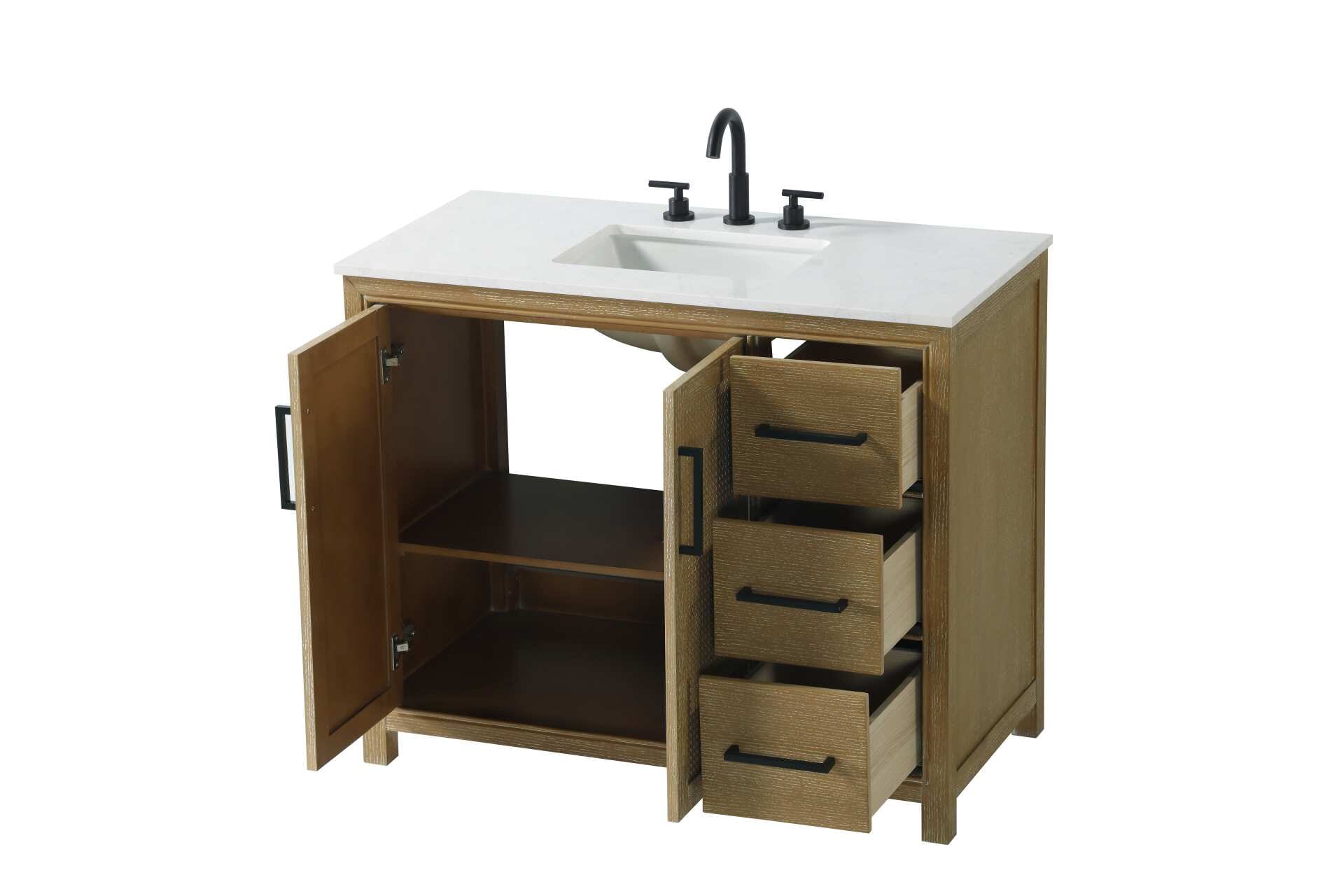 Alina 42" Bathroom Vanity in Linen Oak - Image 4