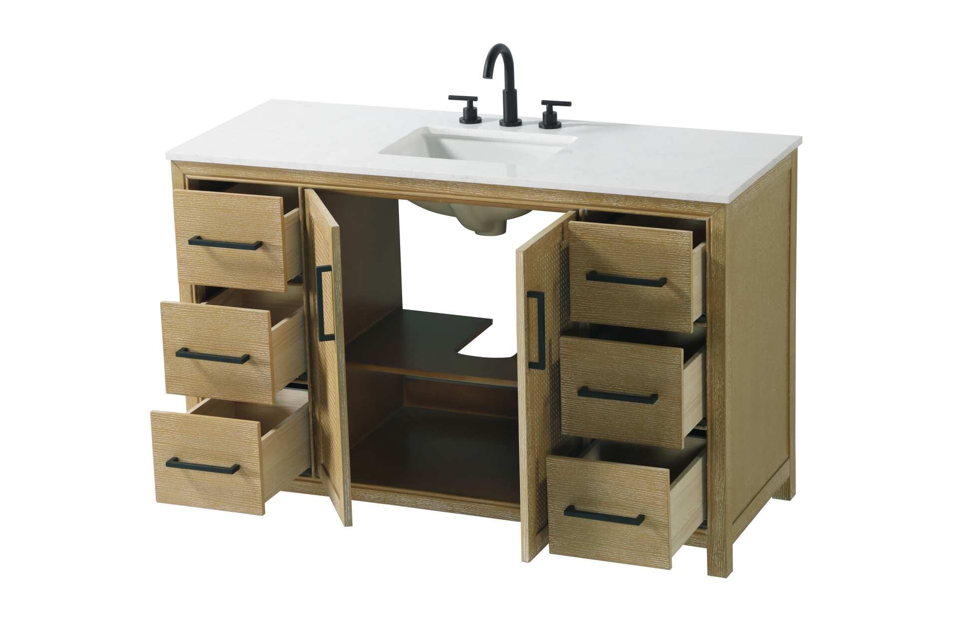 Alina 54" Bathroom Vanity in Linen Oak - Image 4