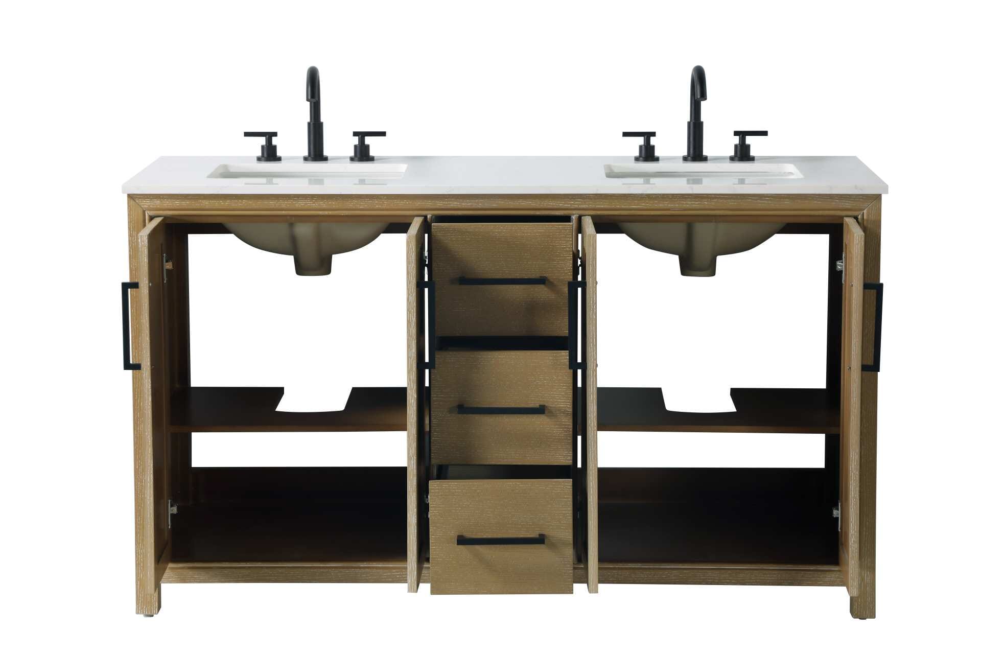 Alina 60" Bathroom Vanity in Linen Oak - Image 3