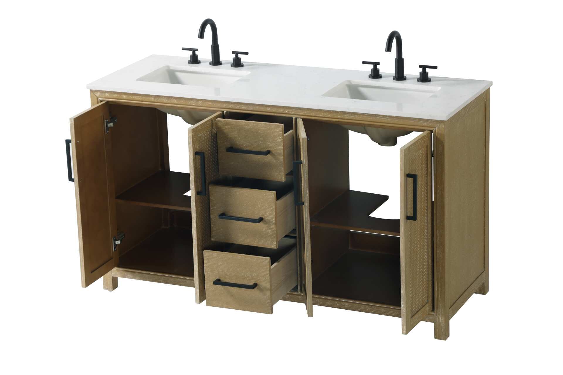 Alina 60" Bathroom Vanity in Linen Oak - Image 4
