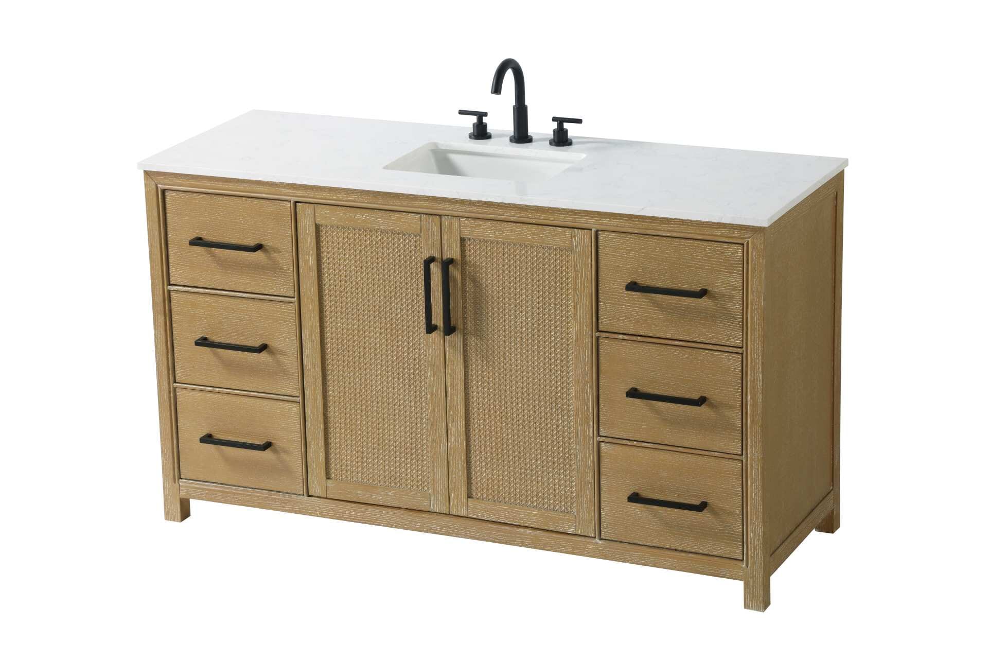 Alina 60" Bathroom Vanity in Linen Oak - Image 2