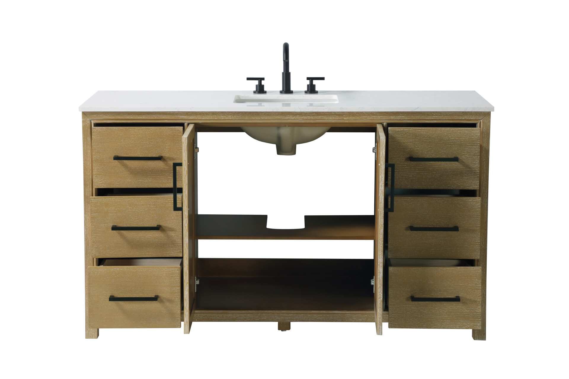 Alina 60" Bathroom Vanity in Linen Oak - Image 3