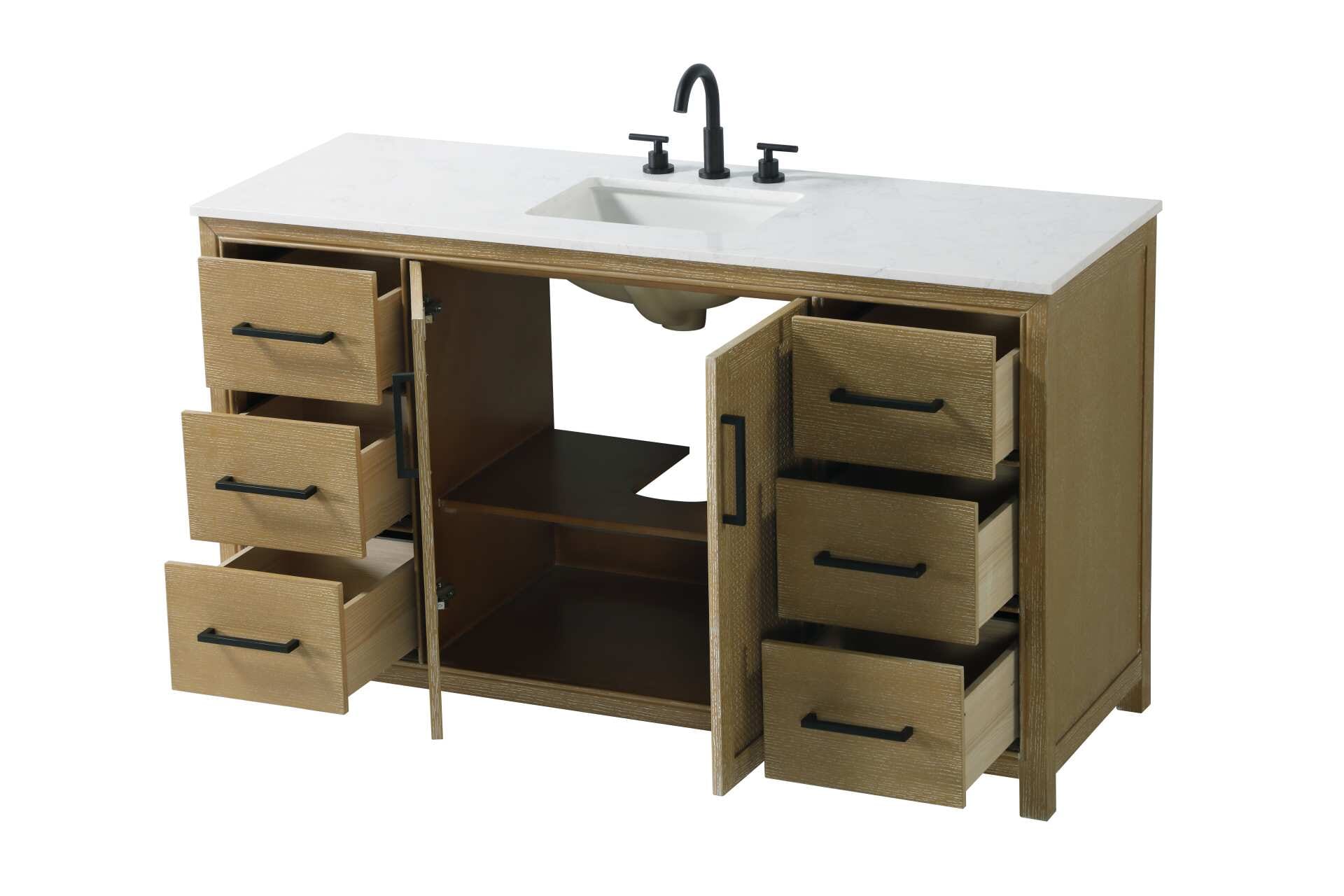 Alina 60" Bathroom Vanity in Linen Oak - Image 4