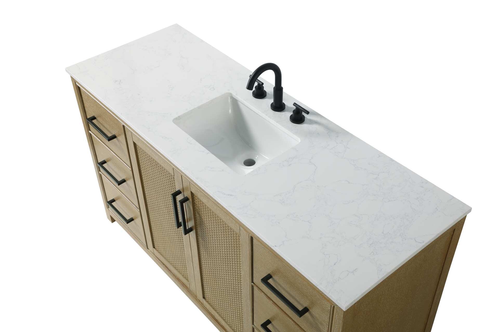 Alina 60" Bathroom Vanity in Linen Oak - Image 5