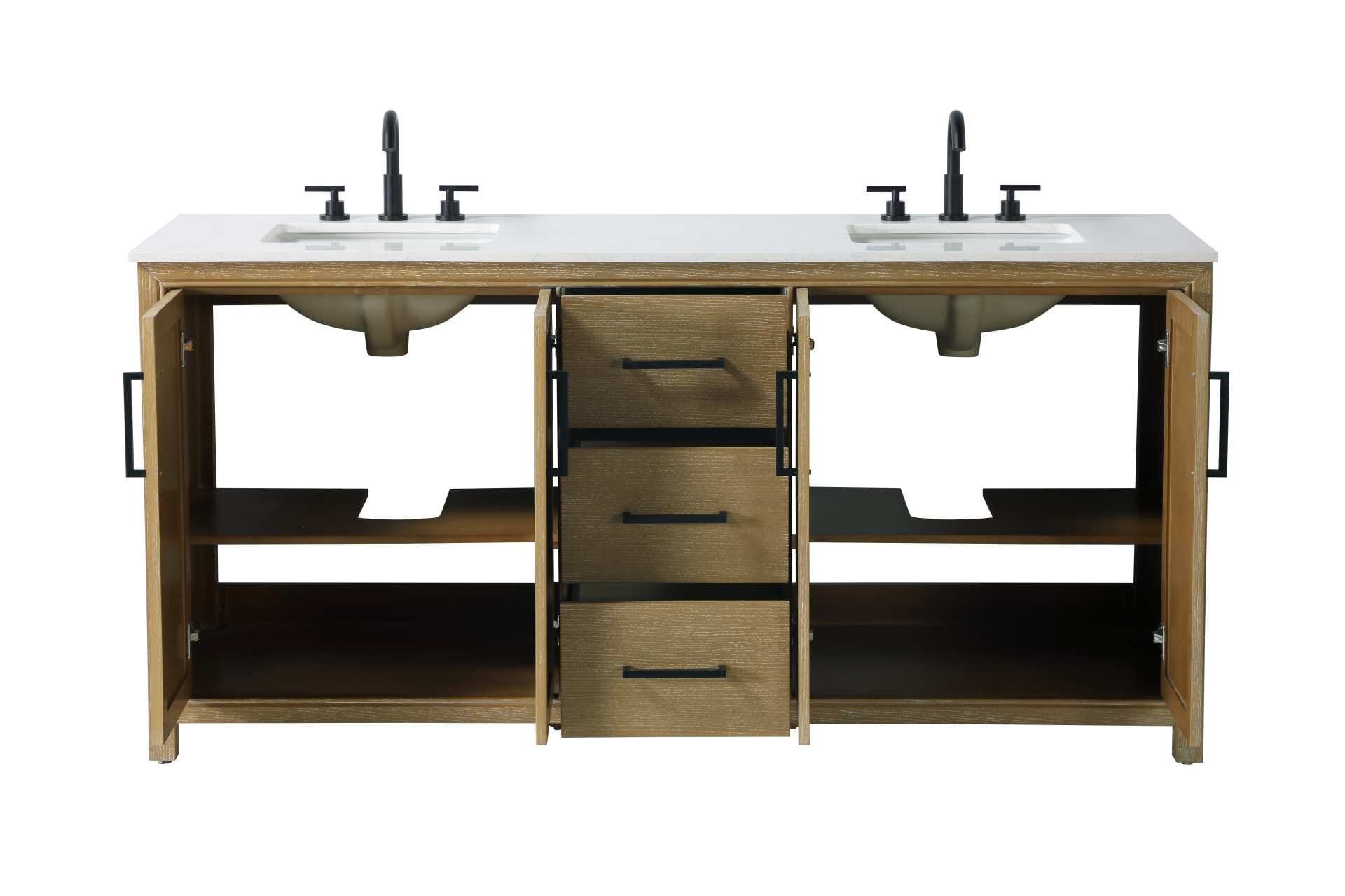 Alina 72" Double Bathroom Vanity in Linen Oak - Image 3