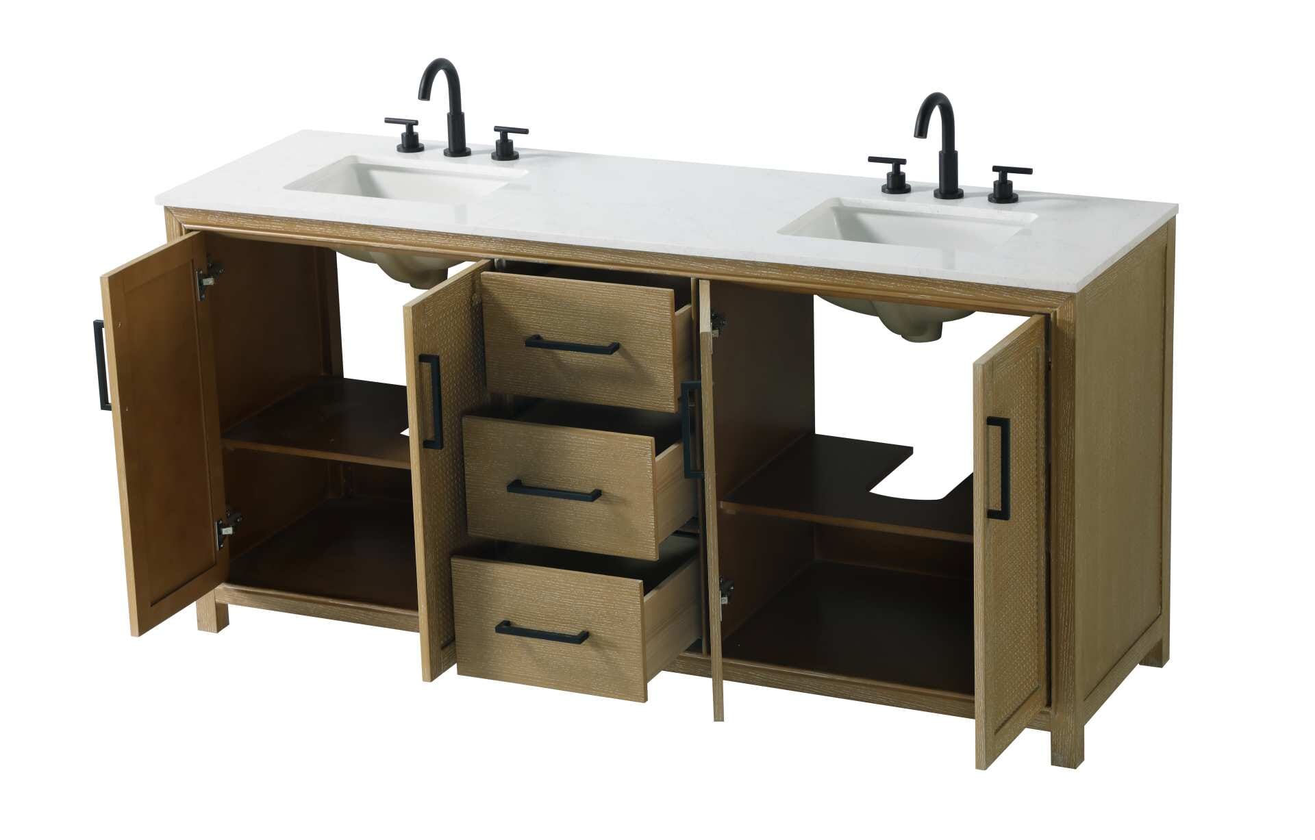 Alina 72" Double Bathroom Vanity in Linen Oak - Image 4