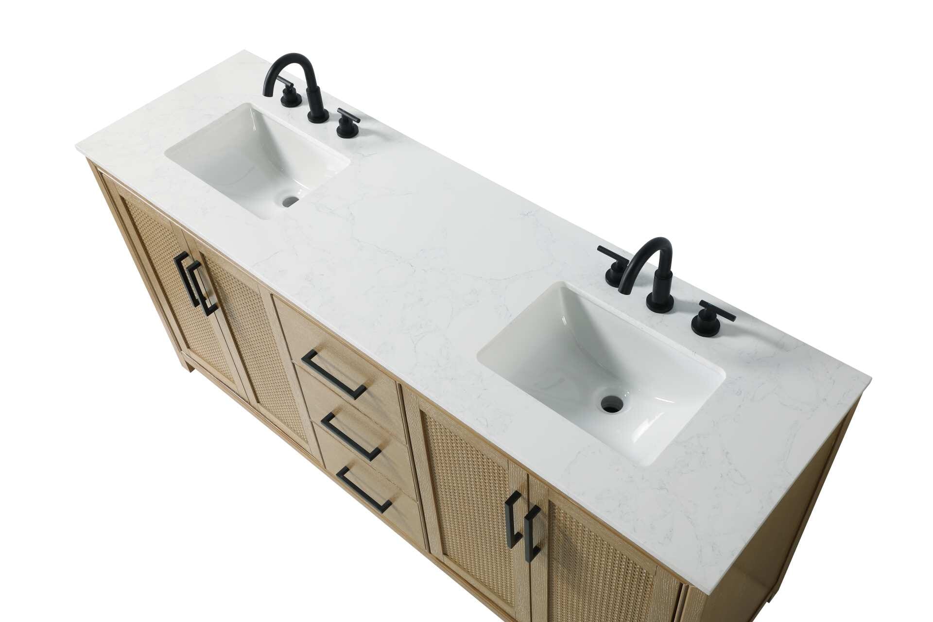 Alina 72" Double Bathroom Vanity in Linen Oak - Image 5