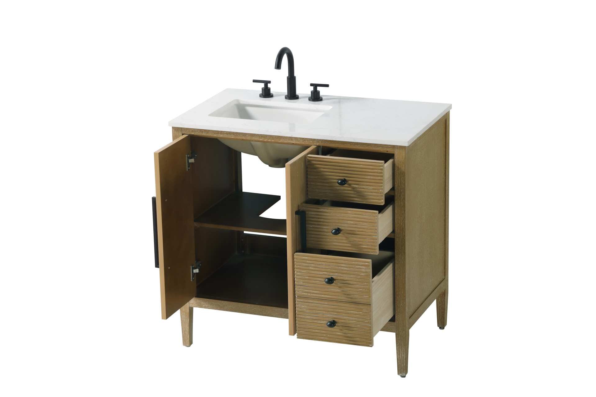 Blakely 36" Bathroom Vanity in Linen Oak - Image 4