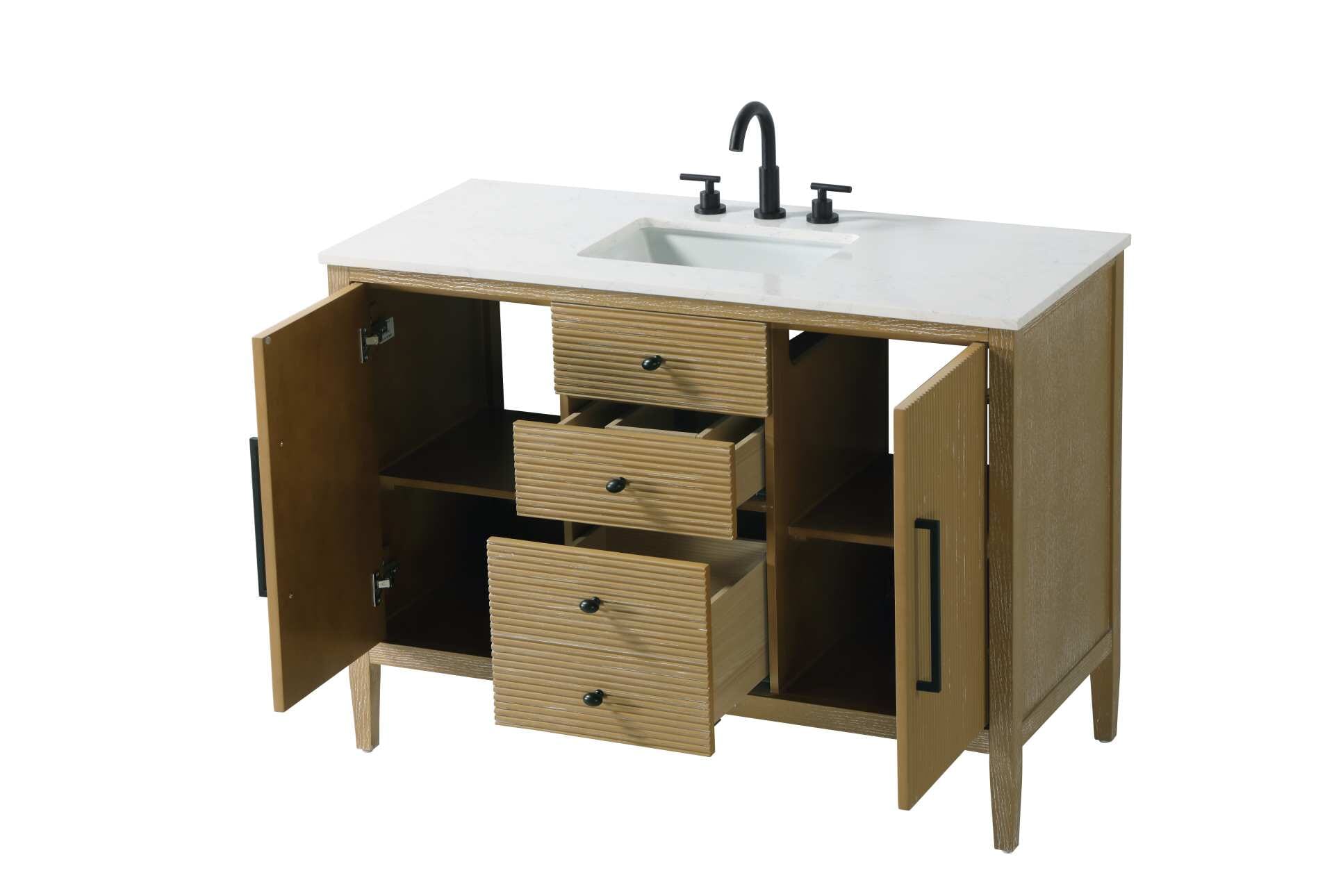 Blakely 48" Bathroom Vanity in Linen Oak - Image 4