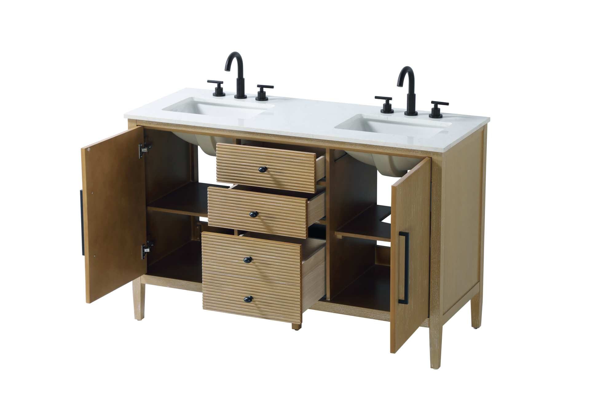 Blakely 54" Bathroom Vanity in Linen Oak - Image 3