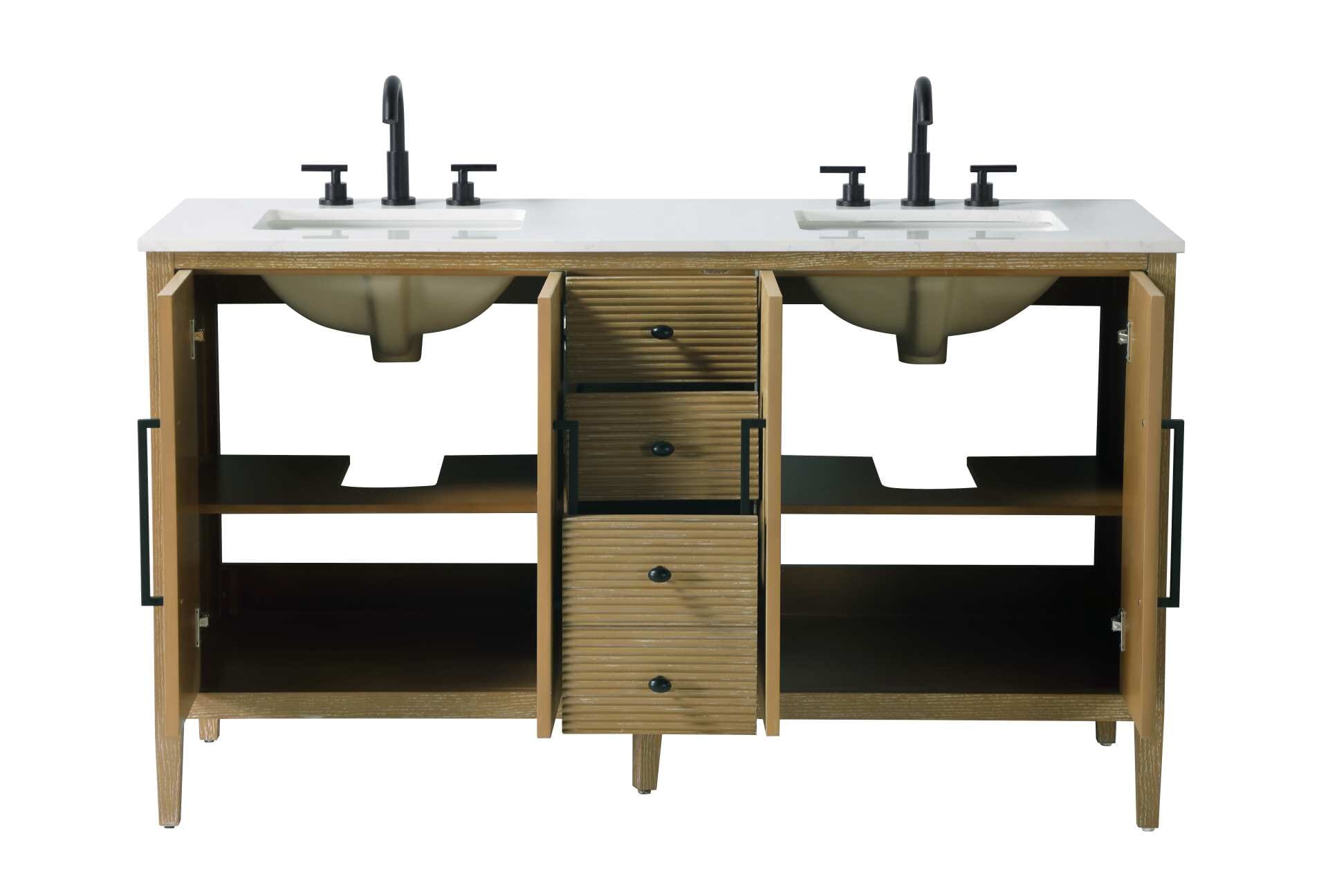 Blakely 60" Bathroom Vanity in Linen Oak - Image 3
