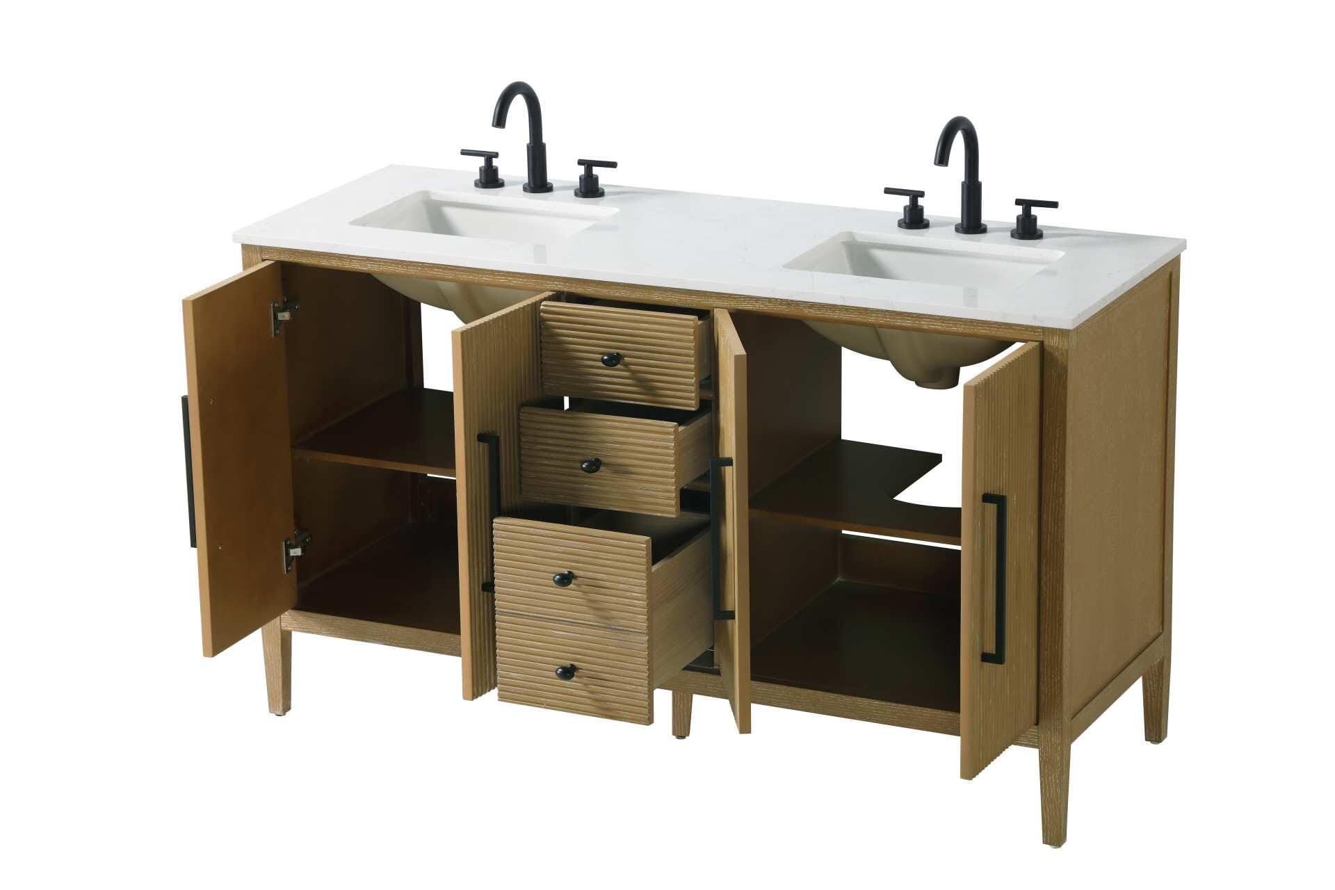 Blakely 60" Bathroom Vanity in Linen Oak - Image 4