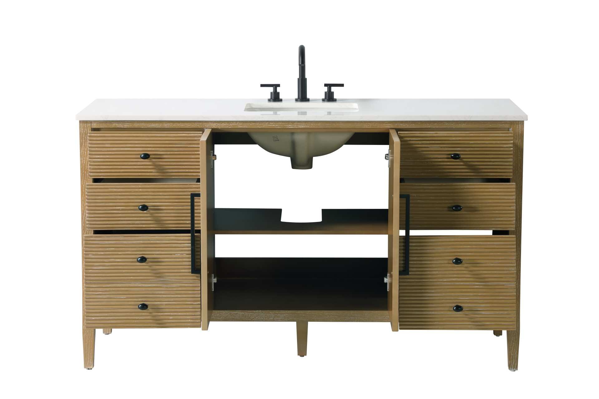 Blakely 60" Bathroom Vanity in Linen Oak - Image 3