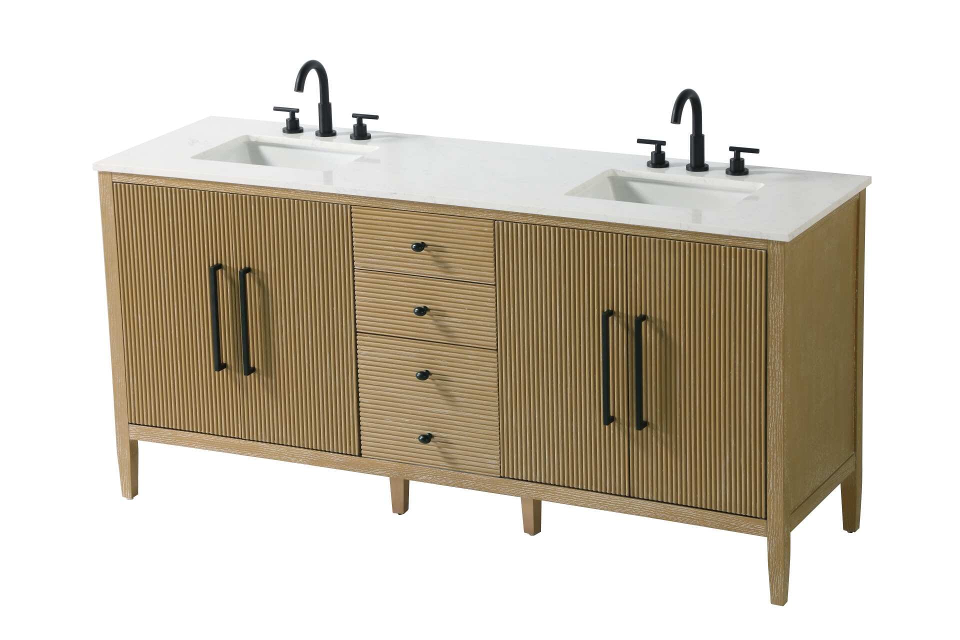 Blakely 72" Double Bathroom Vanity in Linen Oak - Image 2