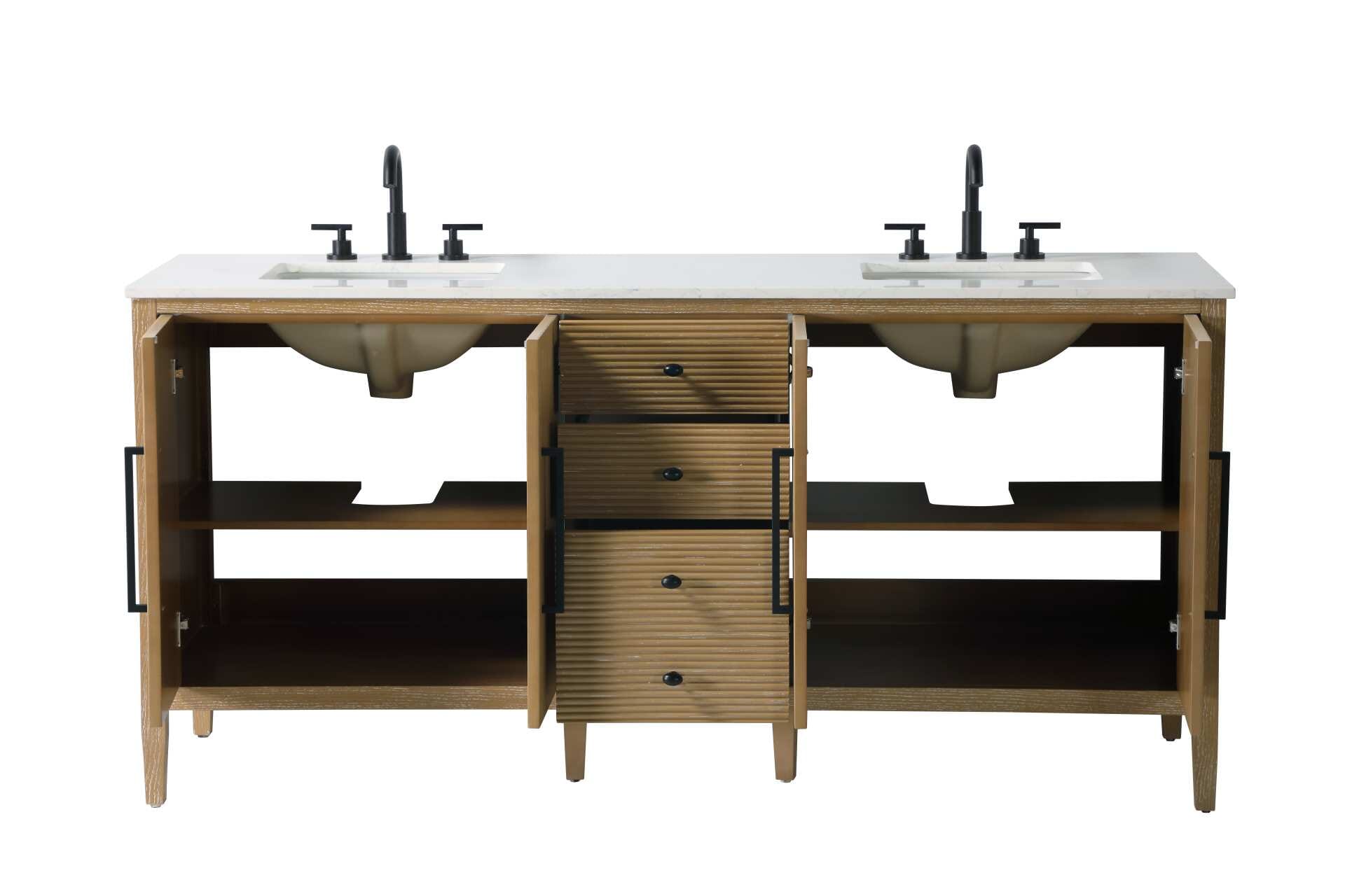 Blakely 72" Double Bathroom Vanity in Linen Oak - Image 3