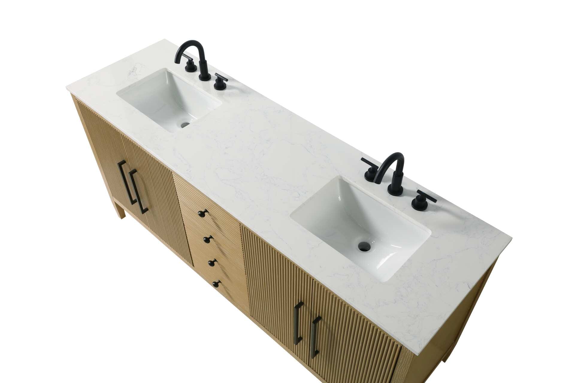 Blakely 72" Double Bathroom Vanity in Linen Oak - Image 5
