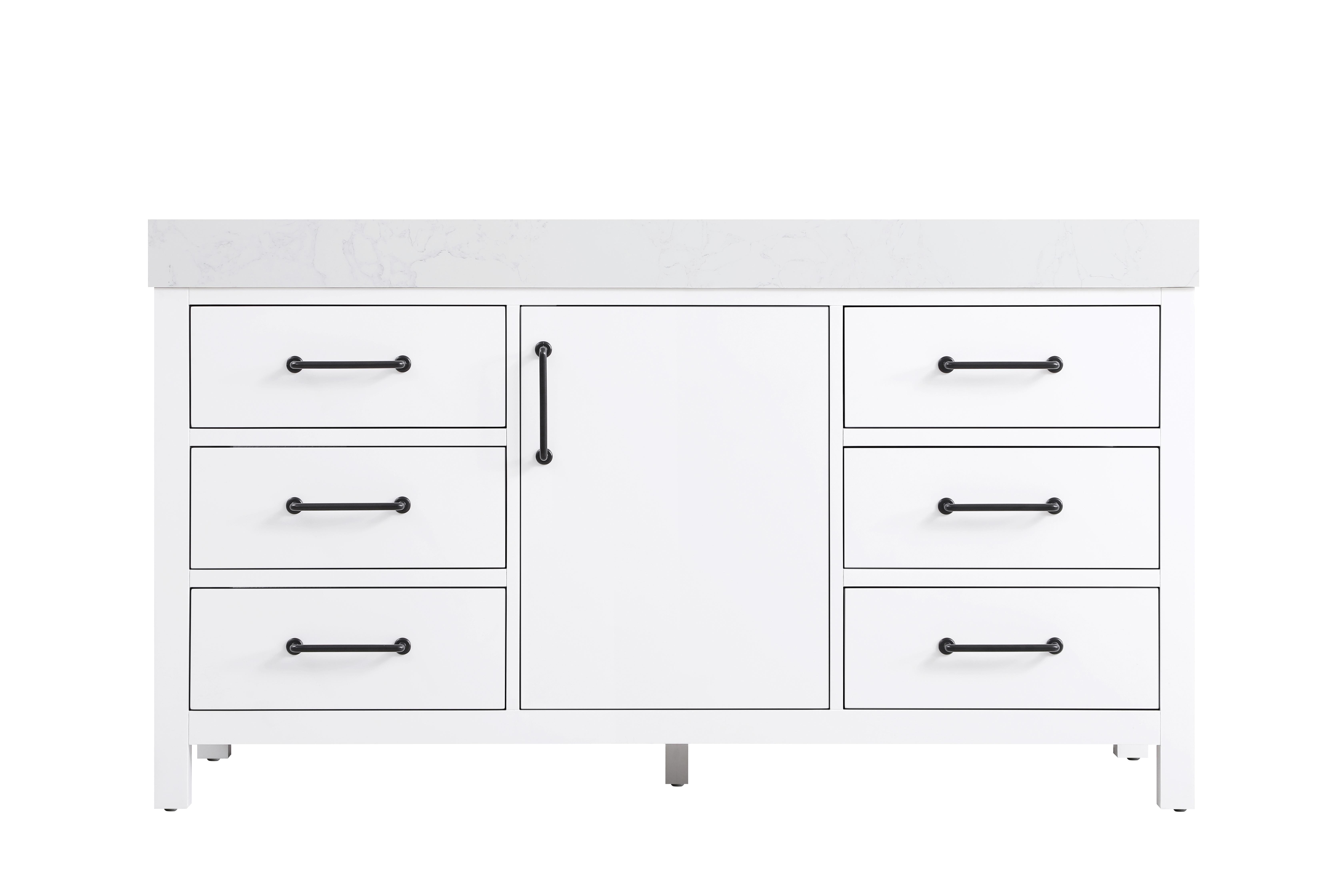 Nathan 60" Bathroom Vanity in White - Image 5