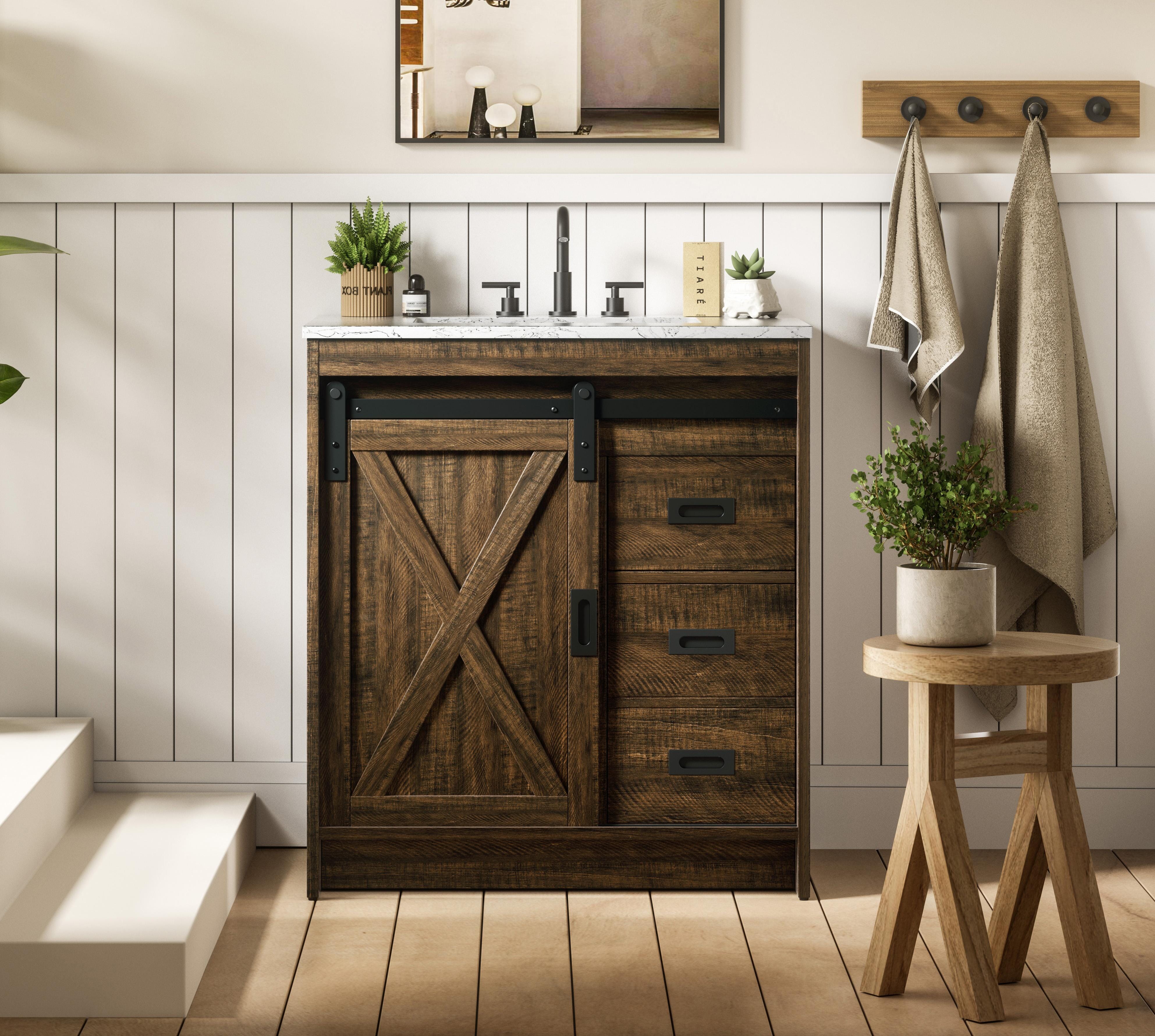 Modern Fitting 30 inch Single Bathroom Vanity in Expresso