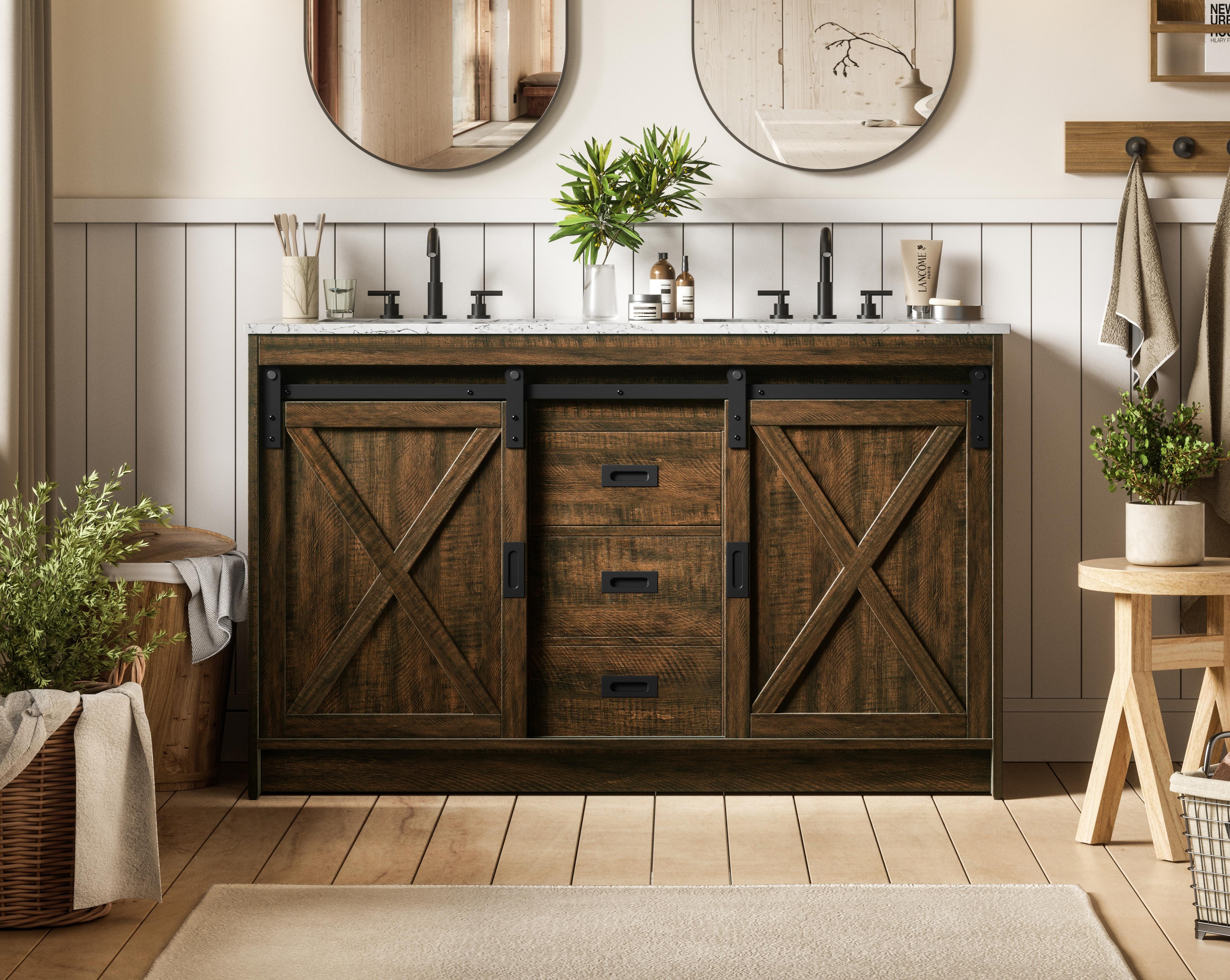 Austin 54 inch Double Bathroom Vanity in Expresso (VF90554DEX), image size:4753x3785