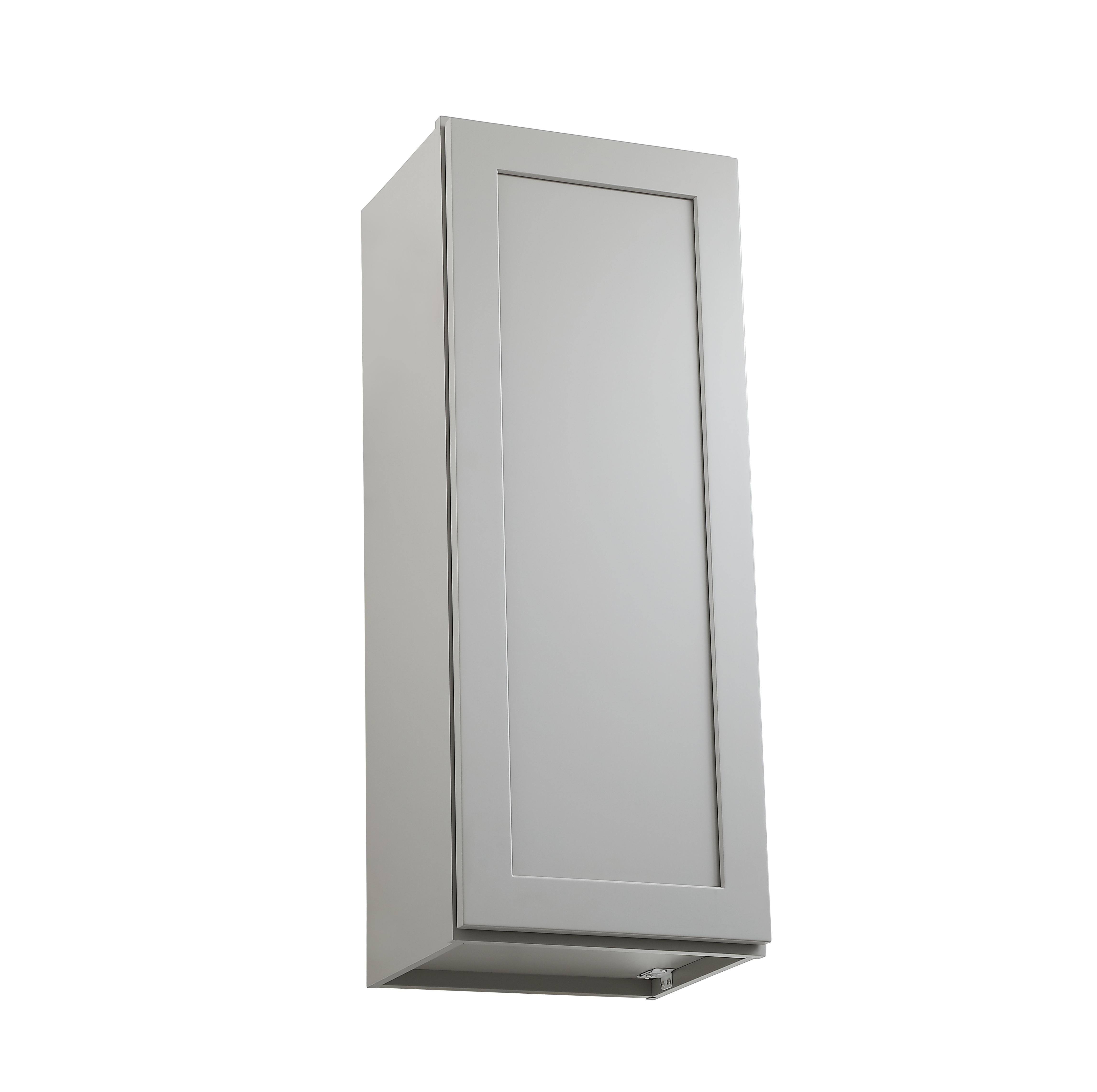 Installation Manual
Specification Sheet
Dimensions
Length: 15"
Width: 12"
Height: 39"
Specifications
Assembly Required: Yes
Distressed Finish: No
Finish (Color): Grey
Rubberwood and Plywood
Product Shape: Rectangle
Product Type: Kitchen Wall Cabinet
Product Warranty: 1 year limited
Weight: 30.9
Wire Included: No
Wood Type: Rubberwood
Shipment type: Small Parcel
Drawers
Drawers Included: No
Shelves
Number of Shelves: 2 - alternate view