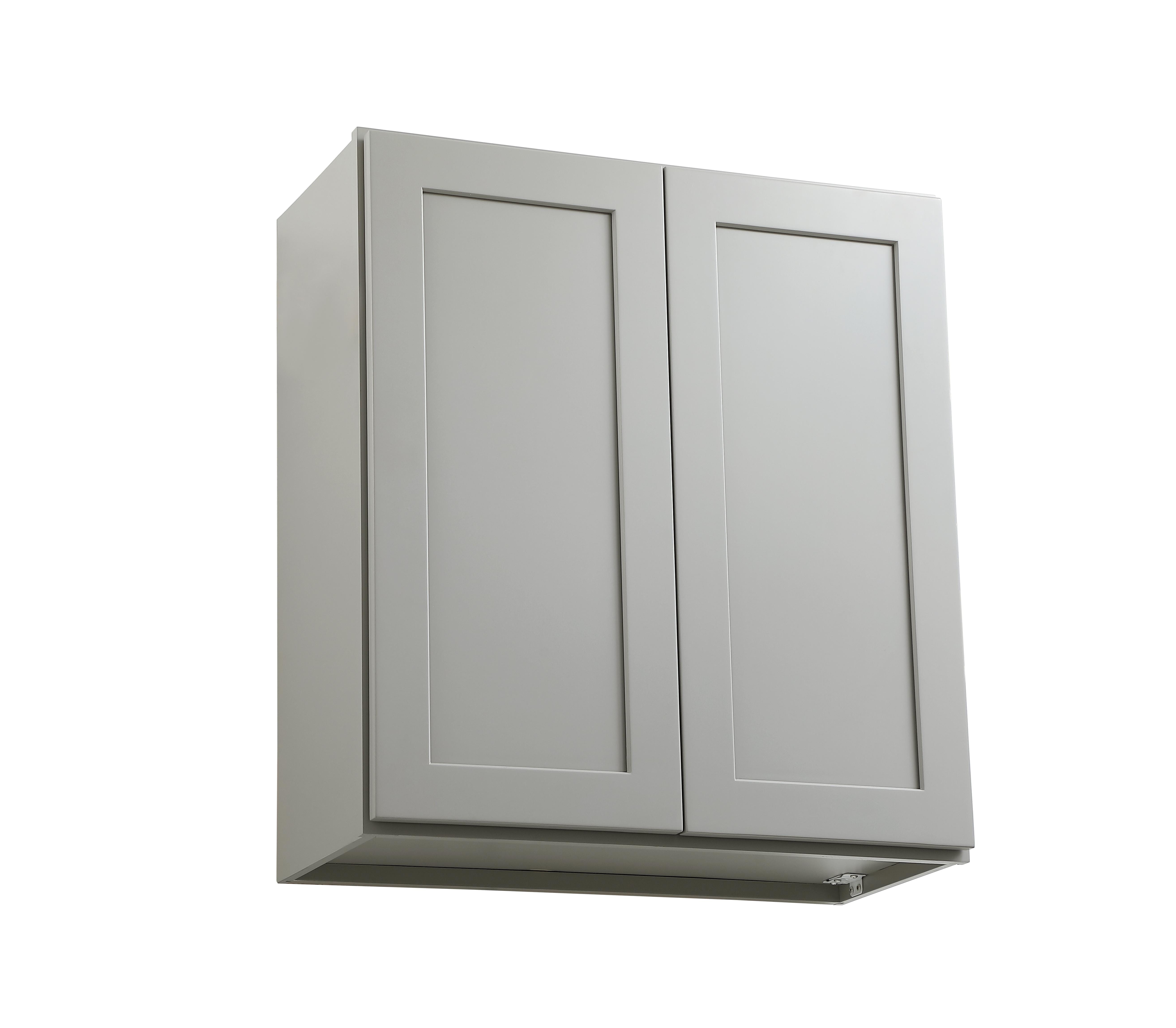 Installation Manual
Specification Sheet
Dimensions
Length: 27"
Width: 12"
Height: 30"
Specifications
Assembly Required: Yes
Distressed Finish: No
Finish (Color): Grey
Rubberwood and Plywood
Product Shape: Rectangle
Product Type: Kitchen Wall Cabinet
Product Warranty: 1 year limited
Weight: 37.5
Wire Included: No
Wood Type: Rubberwood
Shipment type: Small Parcel
Drawers
Drawers Included: No
Shelves
Number of Shelves: 2 - alternate view