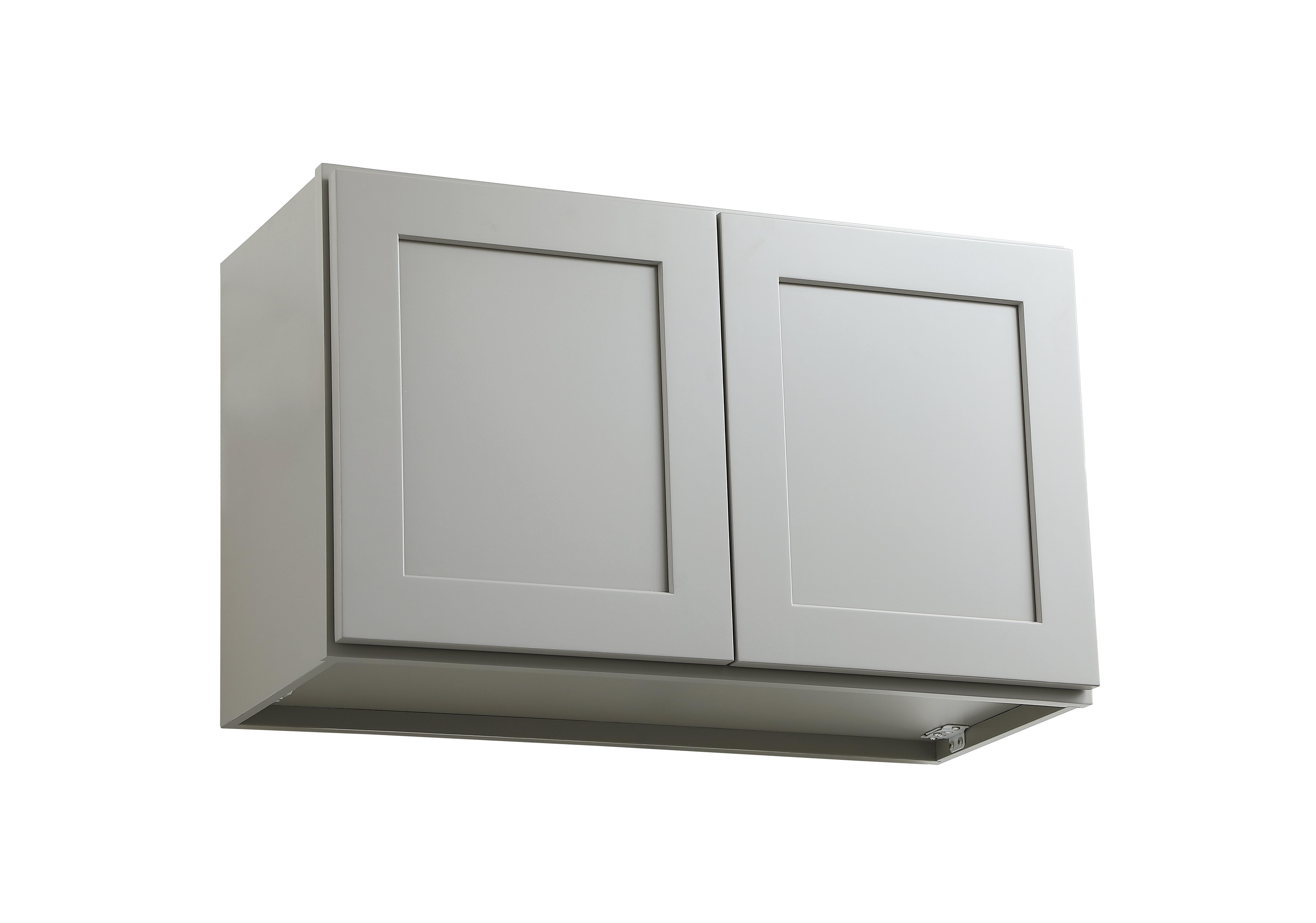 Installation Manual
Specification Sheet
Dimensions
Length: 30"
Width: 12"
Height: 18"
Specifications
Assembly Required: Yes
Distressed Finish: No
Finish (Color): Grey
Rubberwood and Plywood
Product Shape: Rectangle
Product Type: Kitchen Wall Cabinet
Product Warranty: 1 year limited
Weight: 29.5
Wire Included: No
Wood Type: Rubberwood
Shipment type: Small Parcel
Drawers
Drawers Included: No
Shelves
Number of Shelves: 1 - alternate view