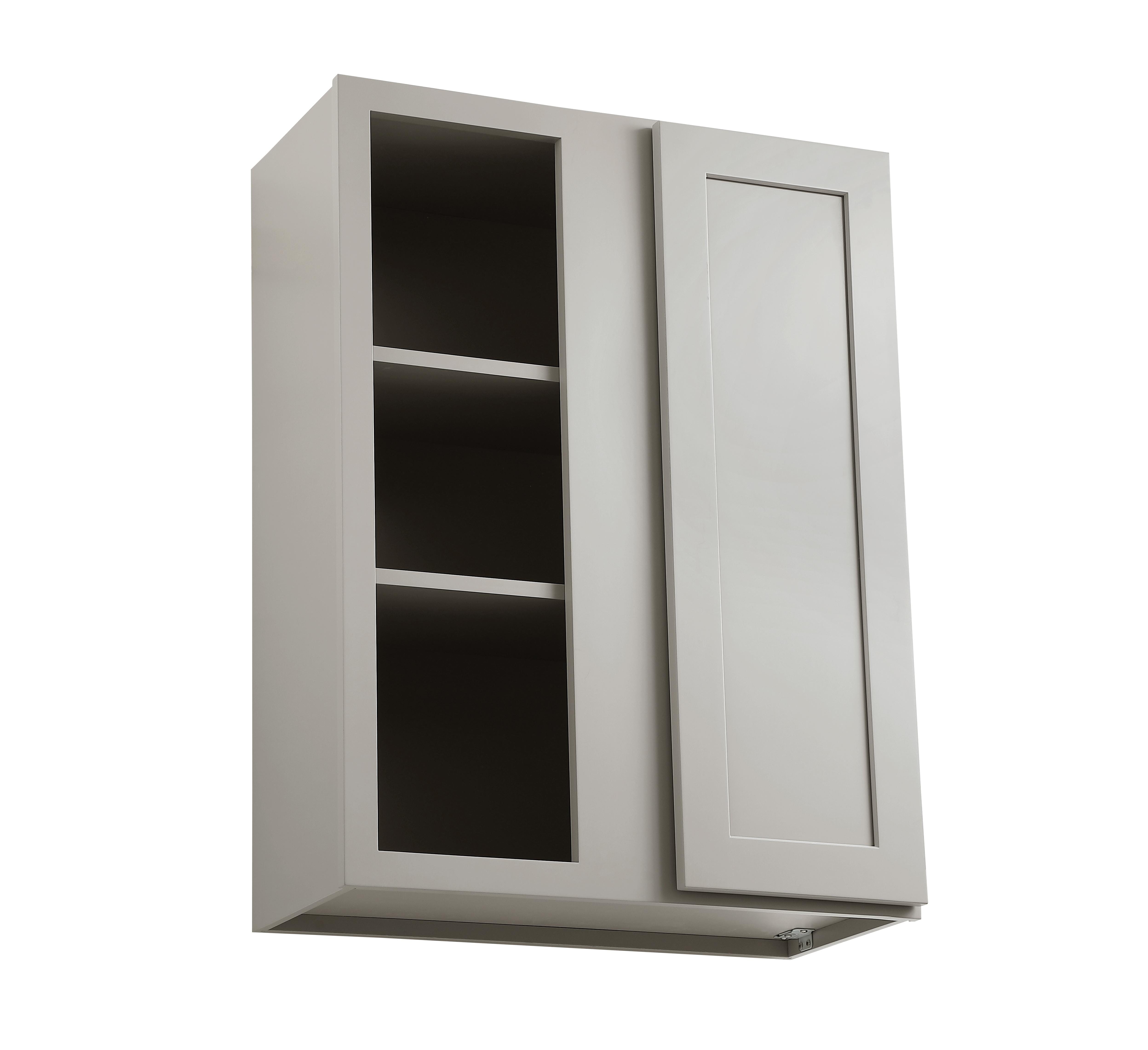 Installation Manual
Specification Sheet
Dimensions
Length: 27"
Width: 12"
Height: 36"
Specifications
Assembly Required: Yes
Distressed Finish: No
Finish (Color): Grey
Rubberwood and Plywood
Product Shape: Rectangle
Product Type: Kitchen Wall Blind Corner Cabinet
Product Warranty: 1 year limited
Weight: 41.5
Wire Included: No
Wood Type: Rubberwood
Shipment type: Small Parcel
Drawers
Drawers Included: No
Shelves
Number of Shelves: 2 - alternate view