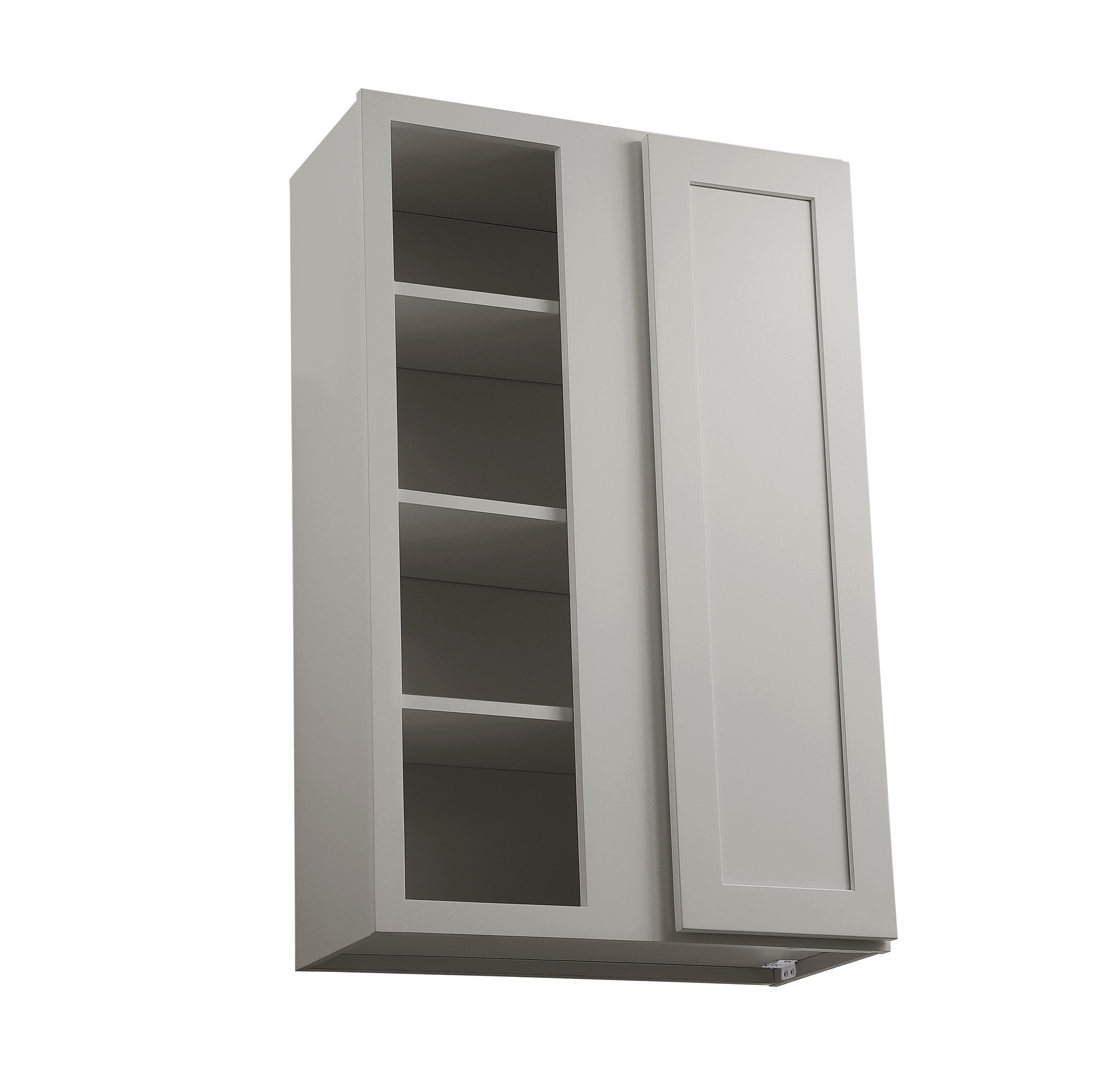 Installation Manual
Specification Sheet
Dimensions
Length: 27"
Width: 12"
Height: 42"
Specifications
Assembly Required: Yes
Distressed Finish: No
Finish (Color): Grey
Rubberwood and Plywood
Product Shape: Rectangle
Product Type: Kitchen Wall Blind Corner Cabinet
Product Warranty: 1 year limited
Weight: 44.1
Wire Included: No
Wood Type: Rubberwood
Shipment type: Small Parcel
Drawers
Drawers Included: No
Shelves
Number of Shelves: 3 - alternate view