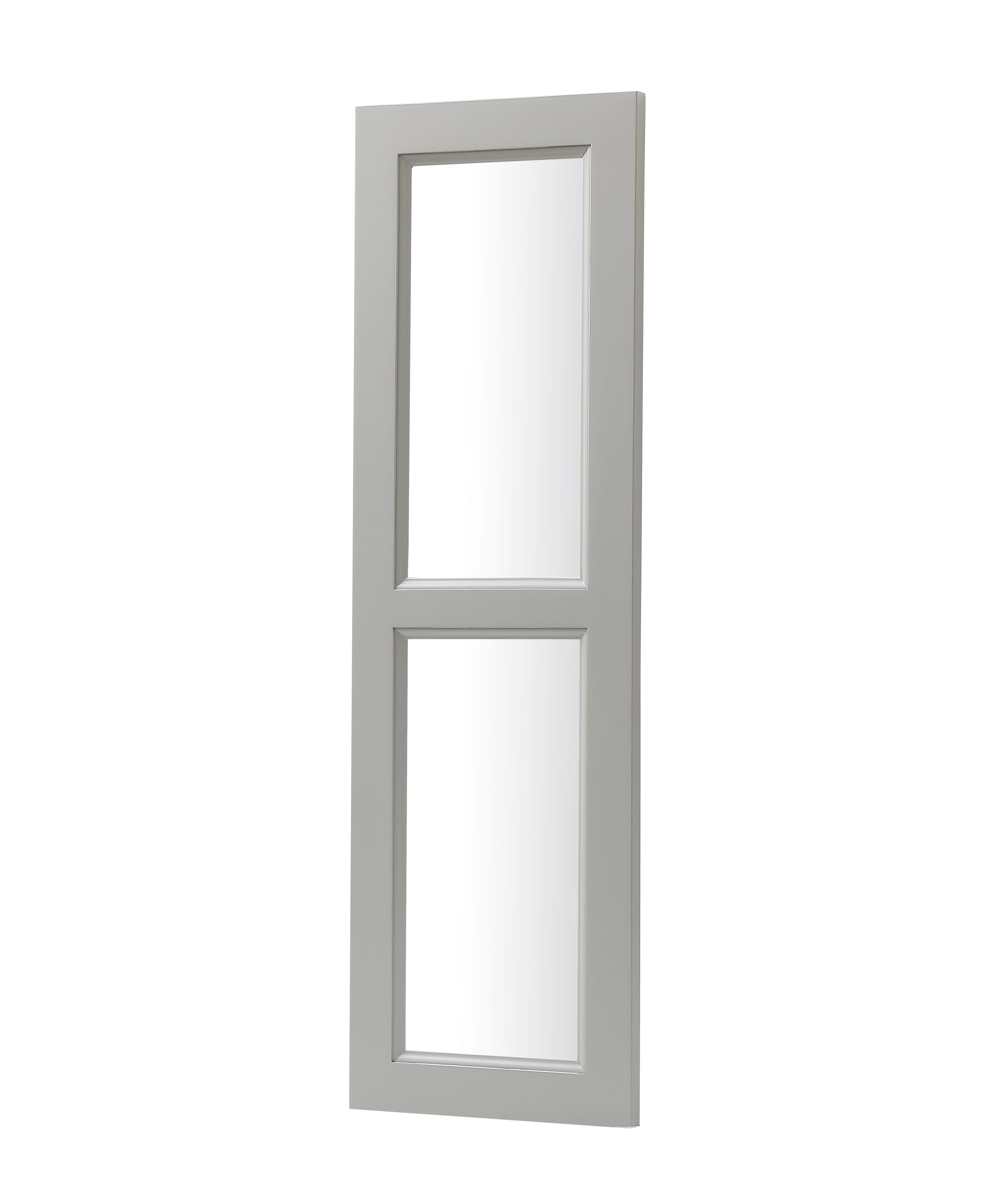 Specification Sheet
Dimensions
Length: 11.77"
Width: 0.75"
Height: 38.07"
Specifications
Assembly Required: Yes
Distressed Finish: No
Finish (Color): Grey
Rubberwood and Glass
Product Shape: Rectangle
Product Type: Kitchen Wall Mullion Door
Product Warranty: 1 year limited
Weight: 7.4088
Wire Included: No
Shipment type: Small Parcel - alternate view