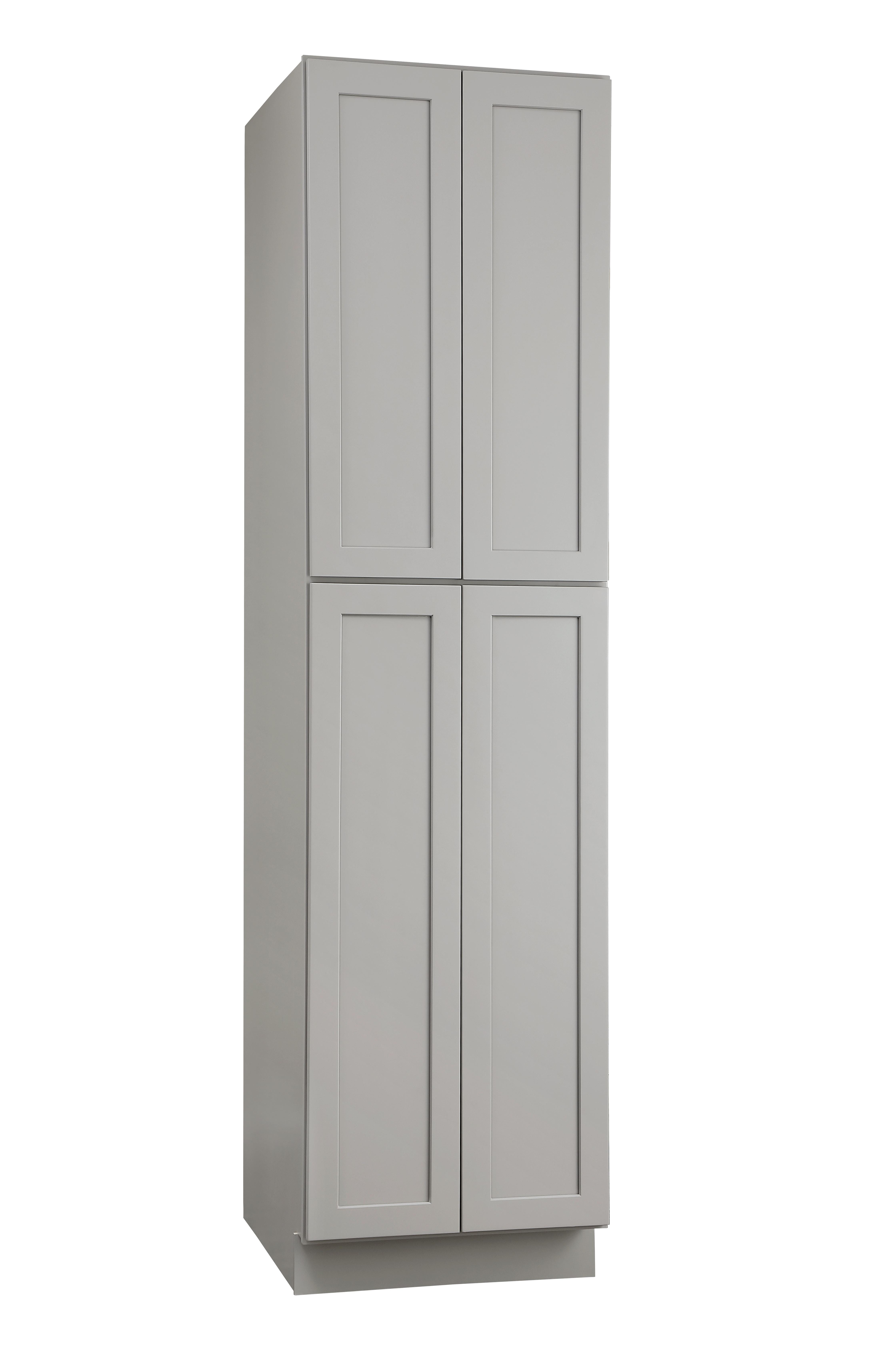 Installation Manual
Specification Sheet
Dimensions
Length: 24"
Width: 27"
Height: 93"
Specifications
Assembly Required: Yes
Distressed Finish: No
Finish (Color): Grey
Product Material: Rubberwood and Plywood
Product Shape: Rectangle
Product Type: Kitchen Pantry Base Cabinet
Product Warranty: 1 year limited
Weight: 151.1
Wire Included: No
Wood Type: Rubberwood
Shipment type: Small Parcel
Drawers
Drawers Included: No
Shelves
Number of Shelves: 4 - alternate view